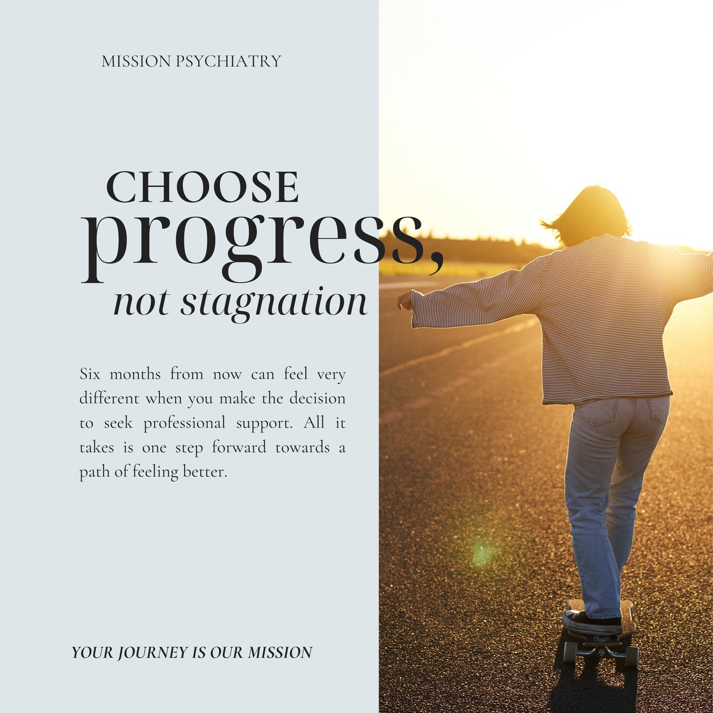 Months from now you can be in the same mental place or you can choose support. Nothing changes unless you decide it will, and choosing professional mental health care can help you move forward instead of staying stuck. Healing doesn’t happen overnight, but with guidance, clarity, peace, and hope are possible. What will one month from now look like? Or even six months from now? You may be surprised at how impactful medication management can be on your mental health wellness. Everyone starts the same way at day one. Reach out for help. You don’t have to do this alone.