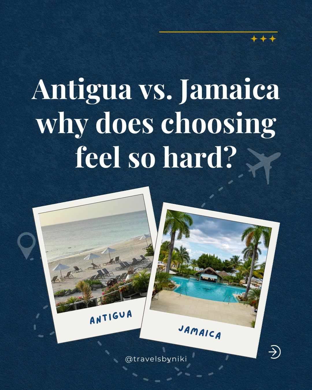 On paper, Antigua and Jamaica both sound amazing.
But they offer very different experiences.
When people get stuck choosing, it’s usually not because they’re indecisive.
It’s because they’re comparing destinations without enough context.
They’re asking:
“Which one is better?”
Instead of:
“Which one fits my expectations and vision?”
Add in the fear of regretting the decision, and planning quietly stalls.
That’s how trips turn into saved posts instead of booked plans.
Clarity doesn’t come from more comparison.
It comes from understanding what kind of experience you need right now.
Be honest, do you get stuck choosing between good options, or do you avoid choosing at all?
.
.
#antigua #antiguaandbarbuda #saintlucia #visitstlucia #caribbeanvacation