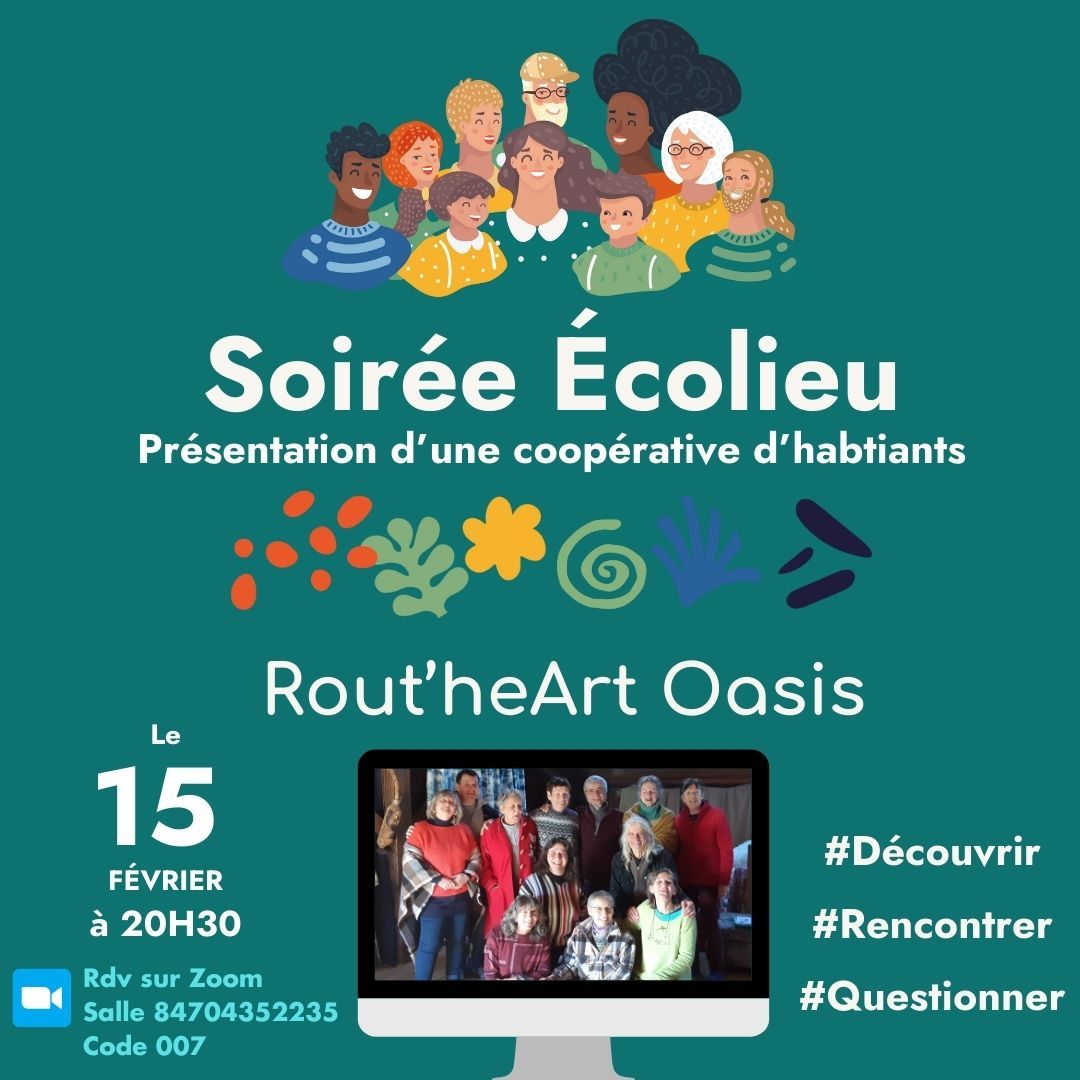 Tu vis ou tu aimerais vivre en Dordogne ?
Tu as l’élan de découvrir ce qu’est un projet d’habitat participatif dans cette belle région ?
Tu souhaites donner du sens à ton épargne?
Nos amis de Rout’heart Oasis (24), une coopérative d’habitants type LPS (Les Pas-Sages), participent à la première Soirée Écolieu des Pas-Sages où ils viendront présenter leur coopérative d'habitants.
Ce joyeux collectif continue de s’agrandir en cheminant sur la route du coeur!
Ils ont reçu leur permis de construire en 2021 et leurs travaux commenceront au plus tard en juin 2024. À ce jour, ils ont réuni 50% des moyens nécessaires et ouvrent leurs portes aux personnes intéressées pour en savoir plus sur leur beau projet.
Viens découvrir cette aventure !
#Dordogne #LesPasSages #RoutheArtOasis #CoopérativeDHabitants #écolieux #lieuxdeviecollectifs #HabitatCollectif
#oasis #cooperative #participation #habiterautrement #ecologies #vivreautrement #sascooperative #BienVivreEnsemble #Solidarité