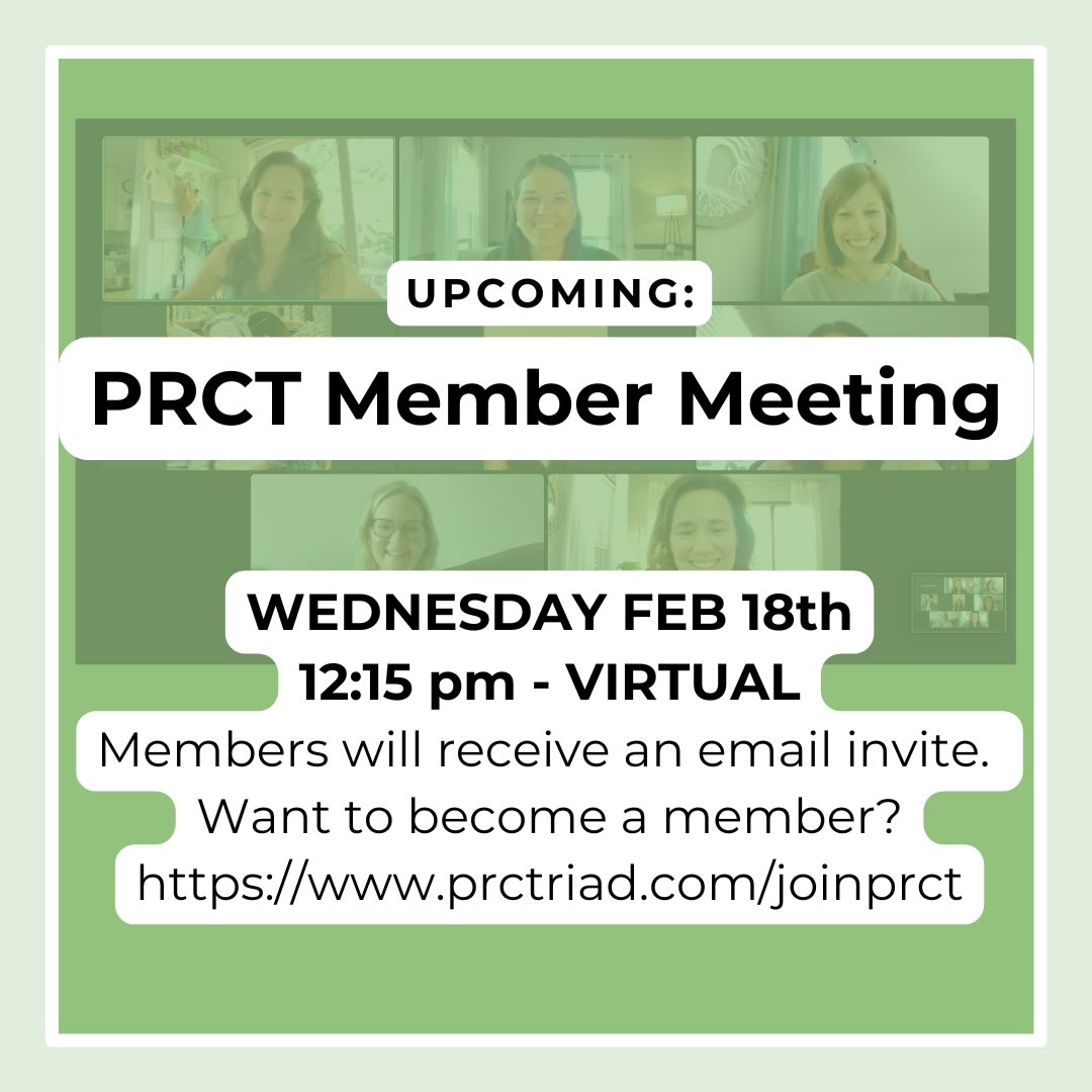 Hey PRCT Members, it’s almost time for the first Member Meeting of 2026!
This meeting will include:
💫 A presentation on Perinatal Grief
💫 Upcoming events details
💫 Exciting member updates
💫 and more!
There’s still time to become a Provider Member, visit prctriad.com/joinprct