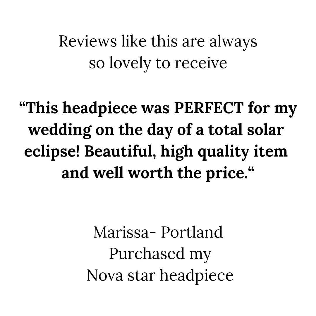 Reviews like this are super special. Thank you Marissa ✨️
.
.
.
#bridalheadpiece #weddingheadpiece #bridalaccessories #weddingaccessories #bridal #bridalstyle #bridalhair #weddinghair
#weddingstyle #weddinghairaccessory #hairaccessory
#hairpiece #crown #boldbride #bridalaccessory #bridaljewelry #weddingjewelry #brideaccessories #bridejewelry #bridaltiara #weddingtiara #bridalinspo #tiara #bridalinspiration
#weddinghairpiece #bridetobe #bride #wedding #bridal #bridalreview