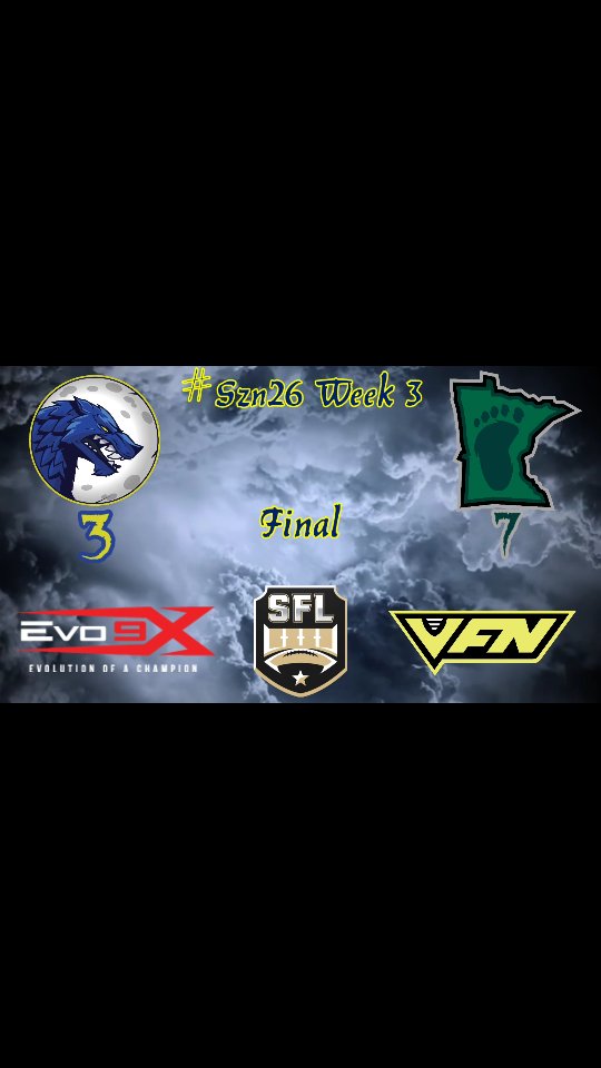@simulationfl #Szn26 Week 3 Final
@losangeleslycans: 3
@mn_legend_sfl: 7
2-1. Horrible offensive night. Next, we travel to New Mexico to face the Albuquerque Atoms in a West Division matchup!
#MakeAnImpact #HowlAtTheMoon #LycAngeles #NewMoon