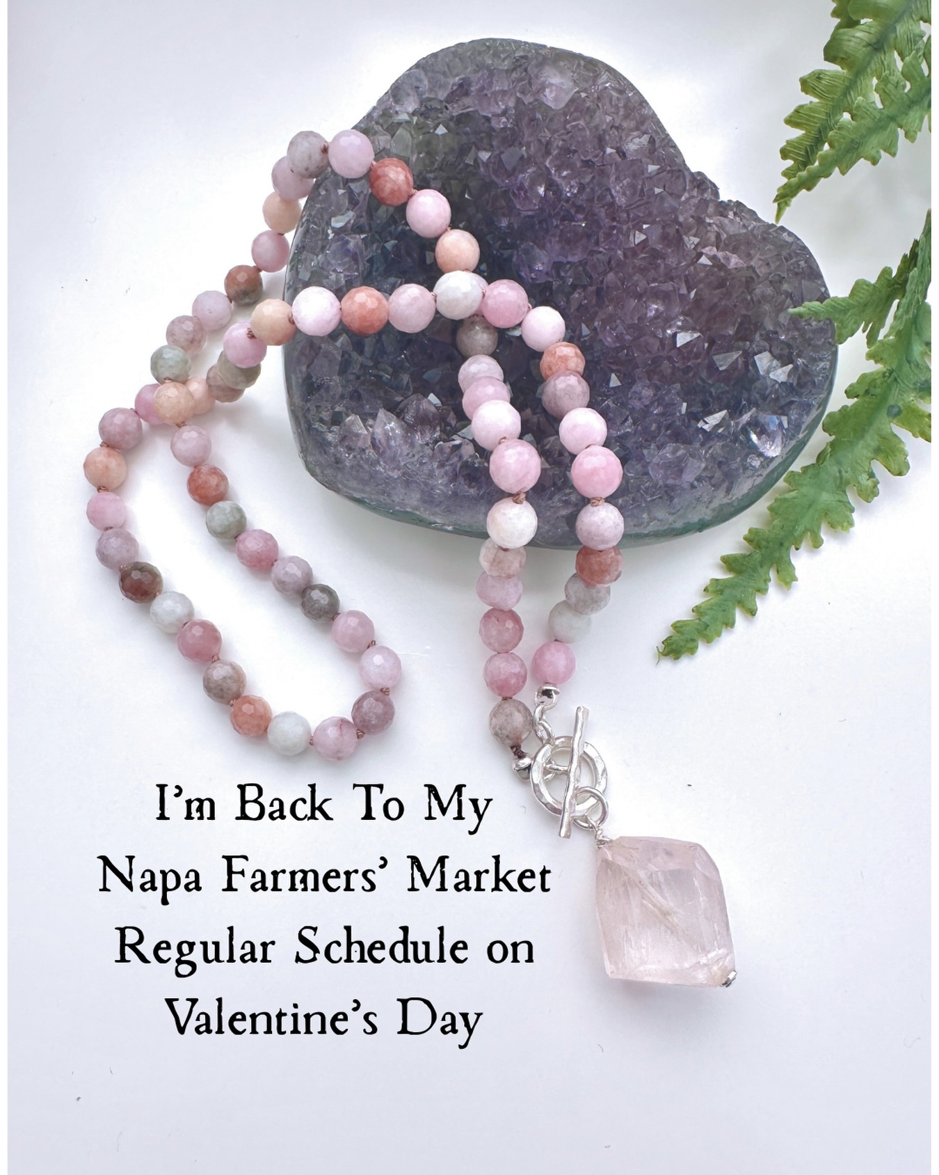 Woo hoo! So excited to get back to my regular Saturdays at the @napafarmersmkt on Saturday.
Itās happens to be held on Valentines Day this year and weāre ready for it. Come get a special piece of handmade jewelry from me to make your sweetie happy! The market is having a special activity where you can create a veggie valentine for your honey as well. š„°
8am to noon every Saturday on the corner of First & Soscol. Just look for the tents!
#handmadejewelry #napavalley #farmersmarket