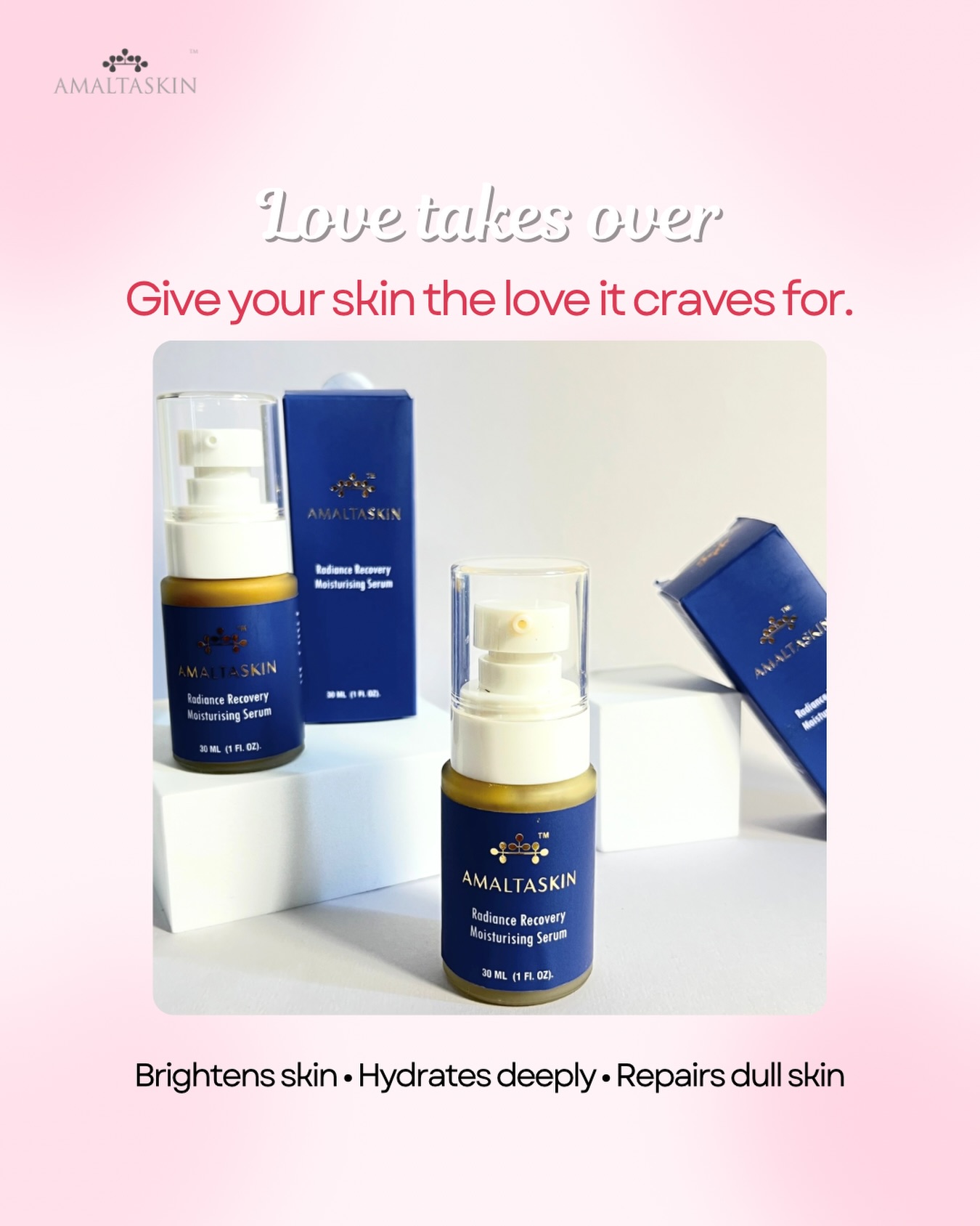 Love takes over and so does the glow. 💙
Our Radiance Recovery Moisturising Serum deeply hydrates, brightens and brings dull skin back to life. Because your skin deserves a love story too.
Ready to glow differently?
#amaltaskin #glowyskin #valentinegifts #valentinesday #skincareproducts