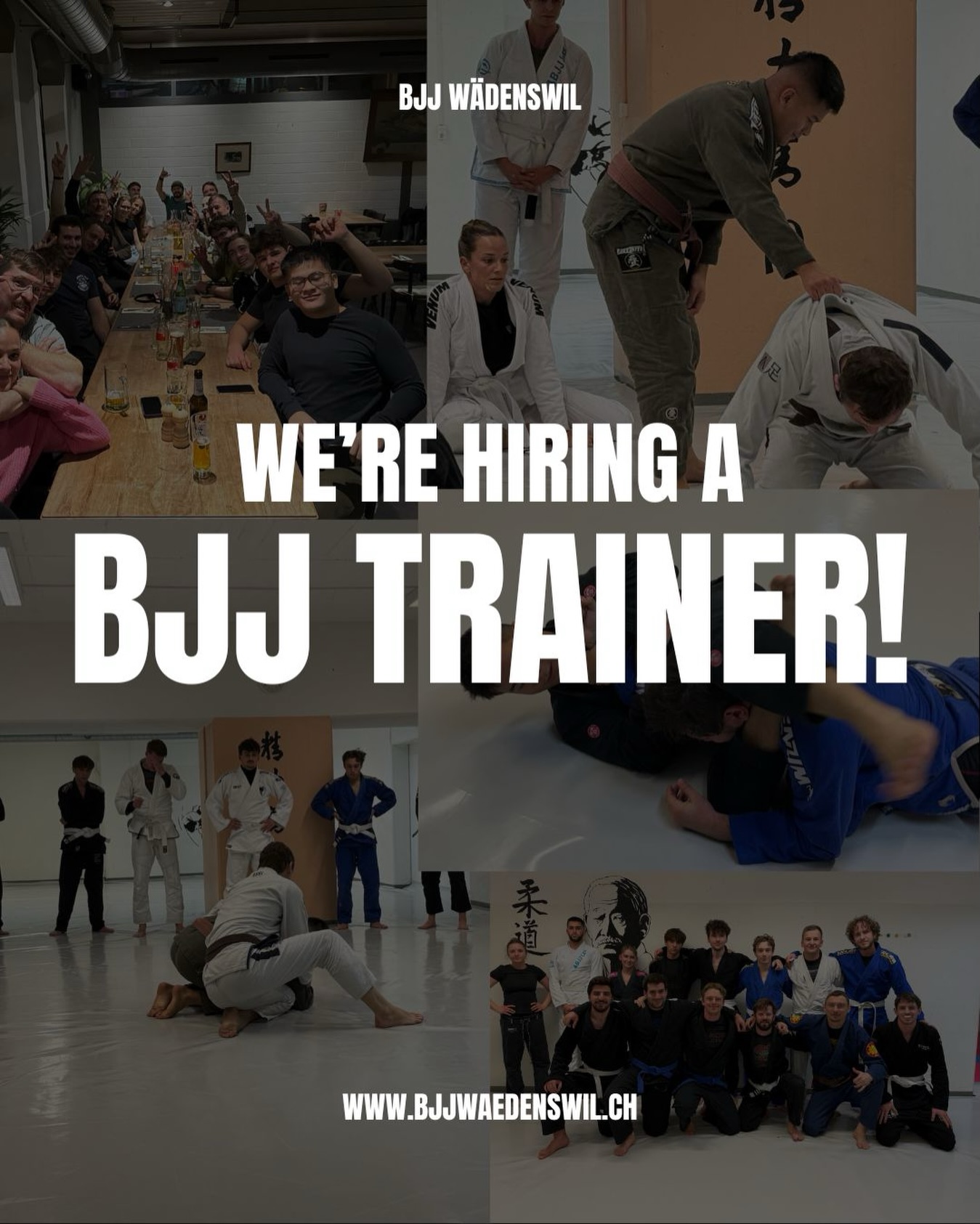 We’re looking for a BJJ trainer 🥋
📍 Wädenswil / Zurich, Switzerland
🗓 Ideally Monday evening (more days possible)
If you’re interested — or know someone who might be — send us a DM 🙌
#hiring #bjj #coach #trainer #sport