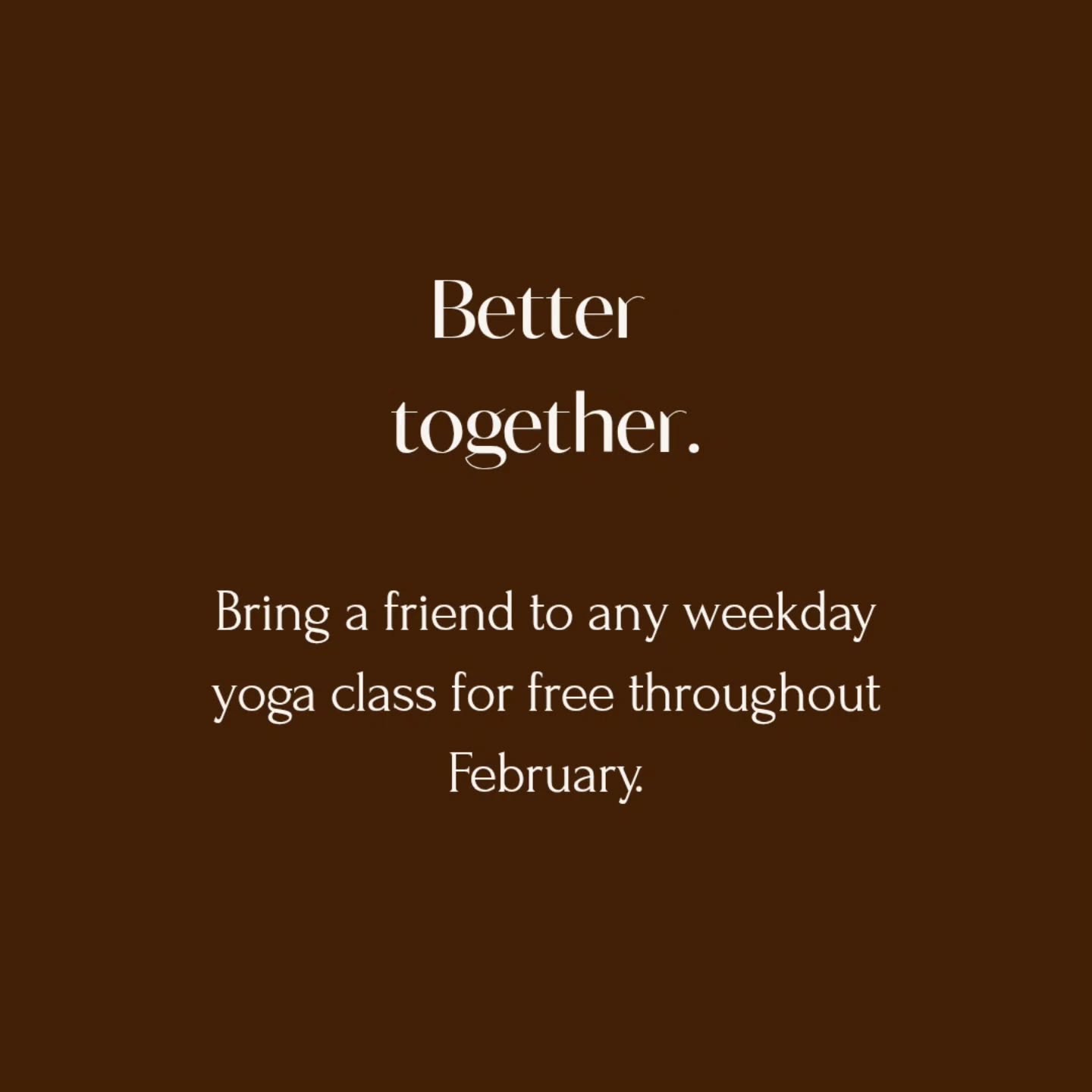 Happy Valentine’s weekend ❤️
To celebrate, we’re running a bring-a-friend for free offer for the rest of the month.
If there’s someone in your life who’s been curious about yoga but has never been to the studio before, they’re very welcome to join you in any weekday class — completely free.
How it works (nice and simple):
✨ You book yourself into your class as normal
✨ Then us with your friend’s name
✨ We will send you a code for them to use to book their class for free
It’s a gentle way to share the practice — not as something to fix ourselves, but as a place to slow down, breathe, and arrive together. 🤍
#freeclass #banburyshire #banbury #yogabanbury #wellbeing
