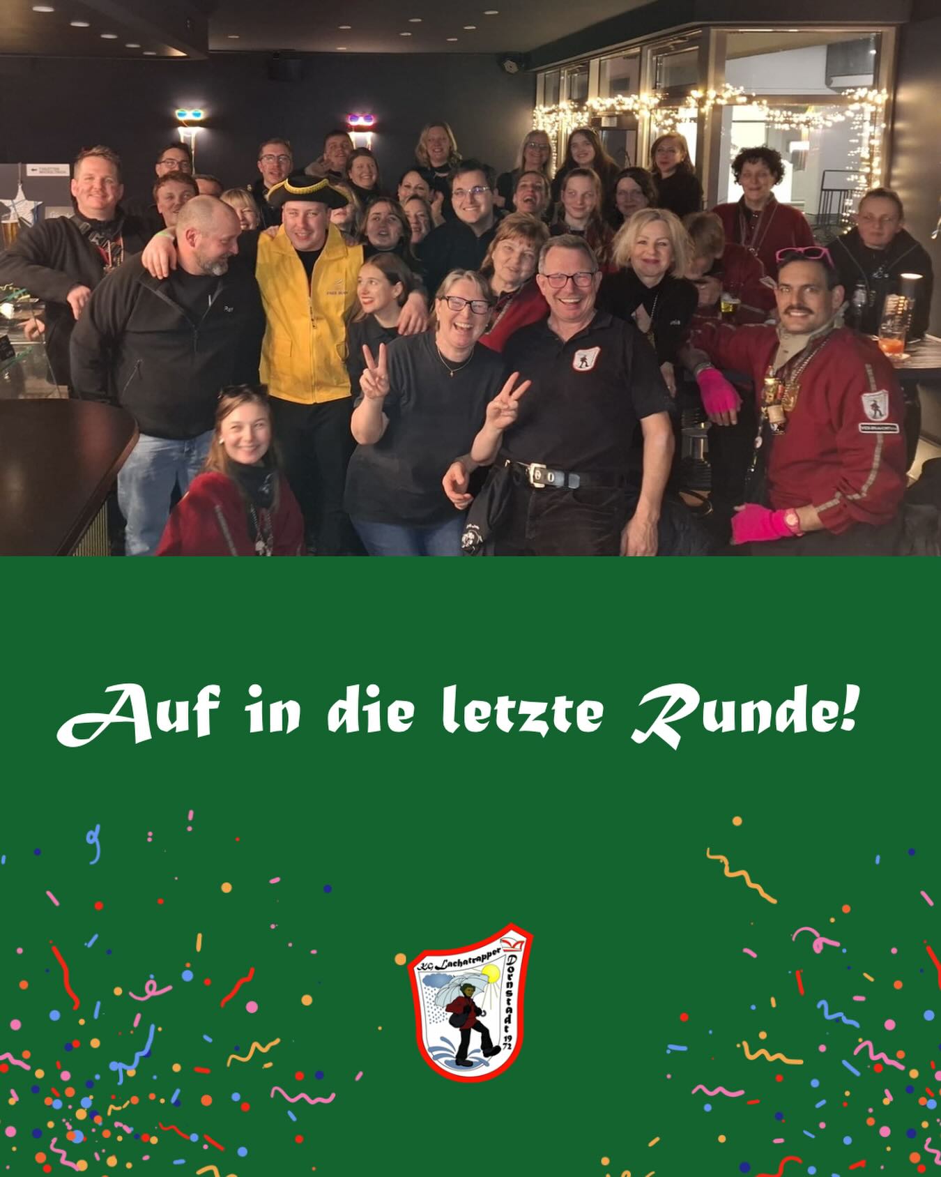 Auf in die letzte Runde! 🎭
Nach einem wunderschönen Umzug heute,
macht @mias_afterwork_bar in Dornstadt extra für uns auf. 🥰🥳
Bevor es morgen in den letzten Fasnet-Tag geht, lassen wir den Abend gemeinsam ausklingen.
Vielen Dank! ❤️
#lachatrapper #dornstadt #kgl #faschingfasnetkarneval