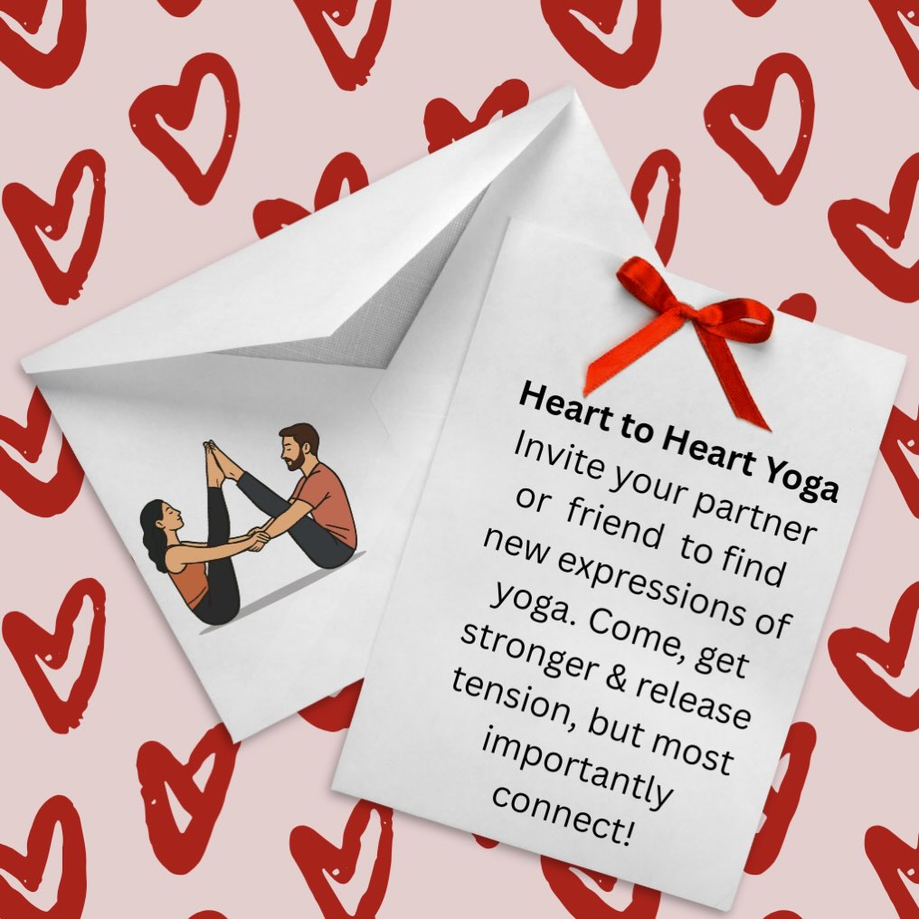 This Valentine’s Day enjoy an all levels partner yoga class!
1pm Saturday
Try different poses assisted with your partner or best friend!
Sign up now! Effervescenceyogaspa.com/yoga