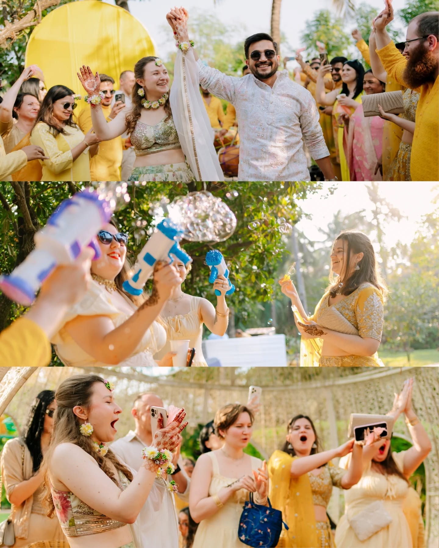 Warning ⚠️
This haldi contains uncontrollable laughter, flying marigolds, and zero chill.
Ayush & Kristina in their Goa glow 🌞🌼
#HaldiMadness #GoaWeddings #IndianWedding #AvnishDhoundiyalPhotography