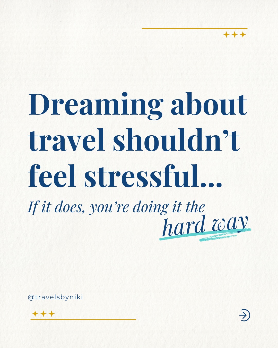 If thinking about destinations right away feels overwhelming, it’s not because you’re bad at planning.
You’re just starting in the wrong place.
Most people think dreaming about travel means they need answers right away.
Where to go. When to book. What’s “best.”
That’s why dreaming turns into pressure.
What people usually don't know is... dreaming doesn’t require decisions.
You don’t need to research yet.
You don’t need to compare options.
You don’t need a plan.
Dreaming can start with something simple:
“I want rest.”
“I want everything handled.”
“I want to unplug.”
Destinations come later.
Clarity comes first.
If your next trip was designed around how you want to feel, what would that feeling be?
.
.
#travelplanning #tripplanning #vacationplanning #travelplans #traveldestinations
