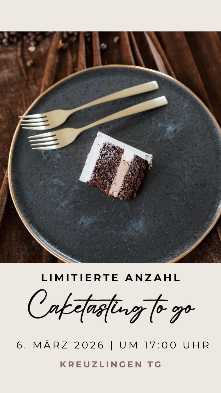 Caketasting to go
6. März 2026 · 17:00 Uhr
Kreuzlingen TG
Für Hochzeitspaare, die Geschmack ernst nehmen.
CHF 50 · wird bei Buchung der Hochzeitstorte angerechnet
Limitierte Anzahl
Link in Bio