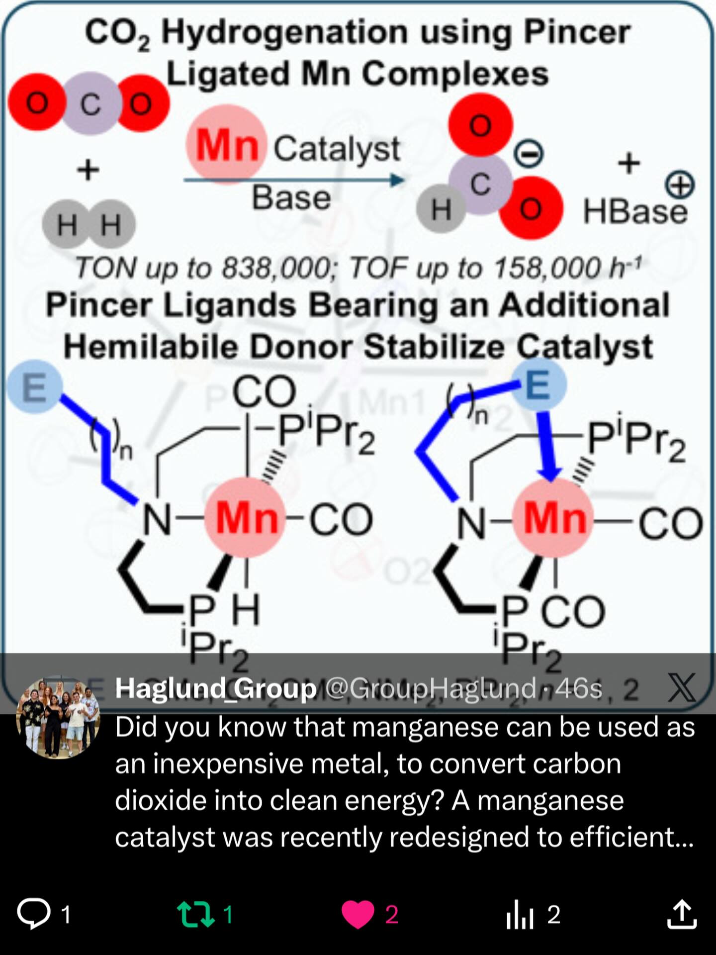 Did you know that manganese can be used as an inexpensive metal, to convert carbon dioxide into clean energy? A manganese catalyst was recently redesigned to efficiently convert carbon dioxide into formate, a source of hydrogen fuel, without the need to burn fossil fuels.
Reference: https://www.sciencedaily.com/releases/2026/02/260203030548.htm
#fundactfriday