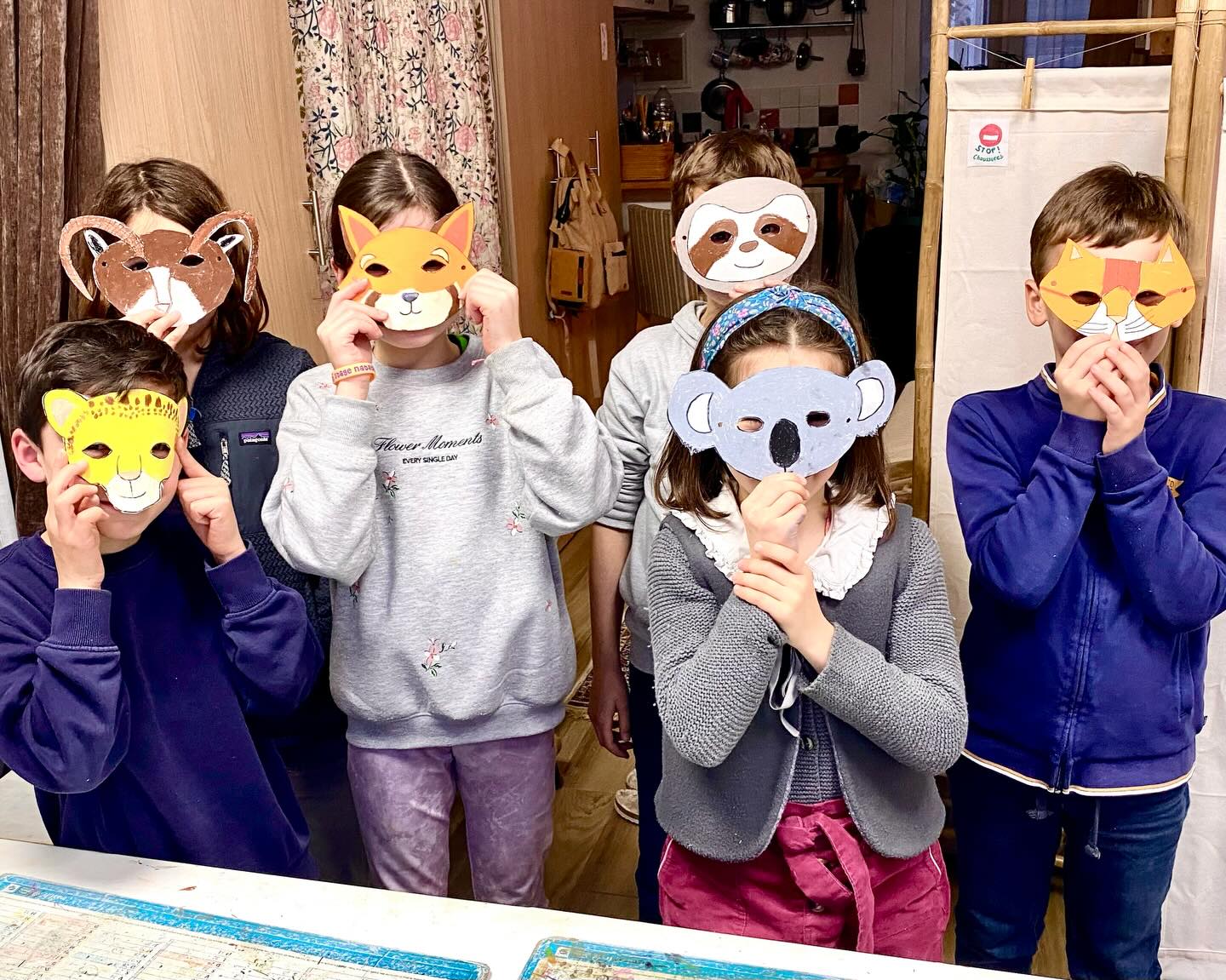 Atelier masque de #carnaval #kidsart #stabilowoody Marius,Éloïse,Alicia,Thimotée,Josephine,Baptiste