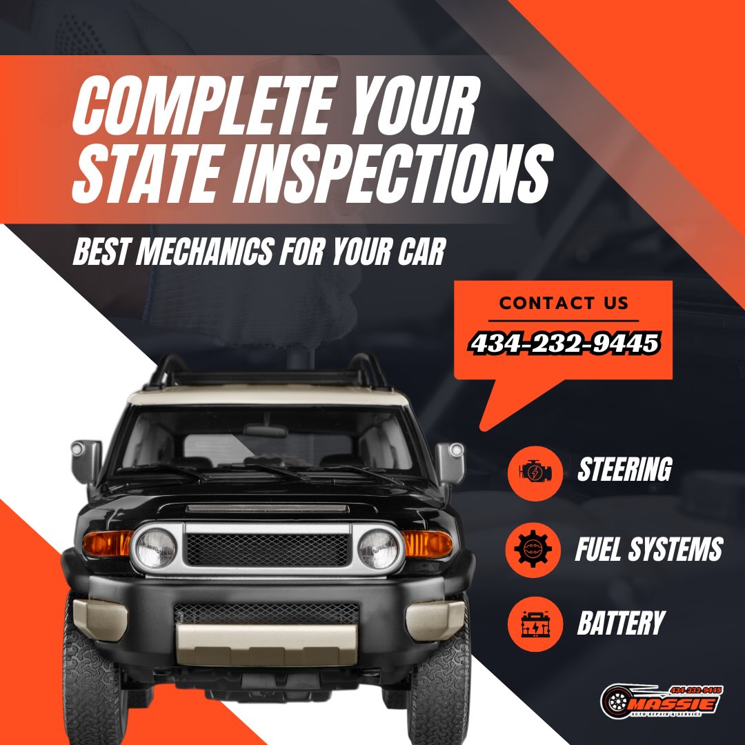 Your state inspection isn’t optional.
But where you get it done is.
Bring it to Massie Auto Repair & Service. We’ll make sure it passes the right way — safe, solid, and road-ready.
And after the inspection?
We’re not sending you down the road to figure it out alone. From maintenance to major repairs, we’re built to keep your vehicle running strong for years.
Get inspected.
Stay maintained.
Drive with confidence.
Book your state inspection today.