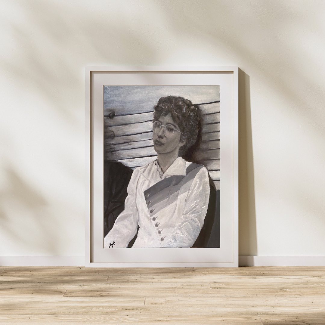 Autorretrato en pintura de aceite. Inspirado por Lolita Lebron, una lider y activista del Movimiento de la Independencia de Puerto Rico.