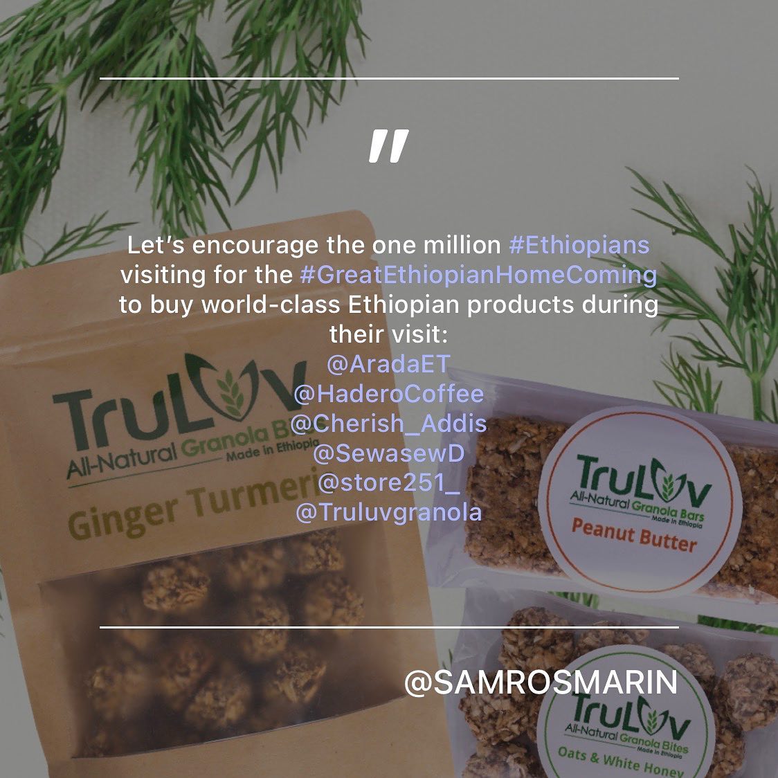 We luv & appreciate this idea! Thank you for sharing @srosmarin !
.
.
.
.
.
.
#truluvgranola #ethiopia #addisababa #food #foodie #health #healthy #snack #love #fun #africa #ethiopian #delicious #diaspora #foodinaddis #addis #motivation #shopping #ethiopianfood #smallbusiness #shoplocal #supportlocal