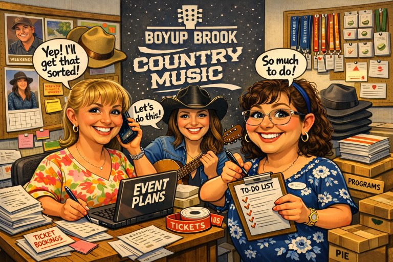 We are jumping on this fun trend. It’s full steam ahead today in the Muster office with only 1 day to go till the 2026 Boyup Brook Country Music Muster. Can we get a yeehaa? 🤠