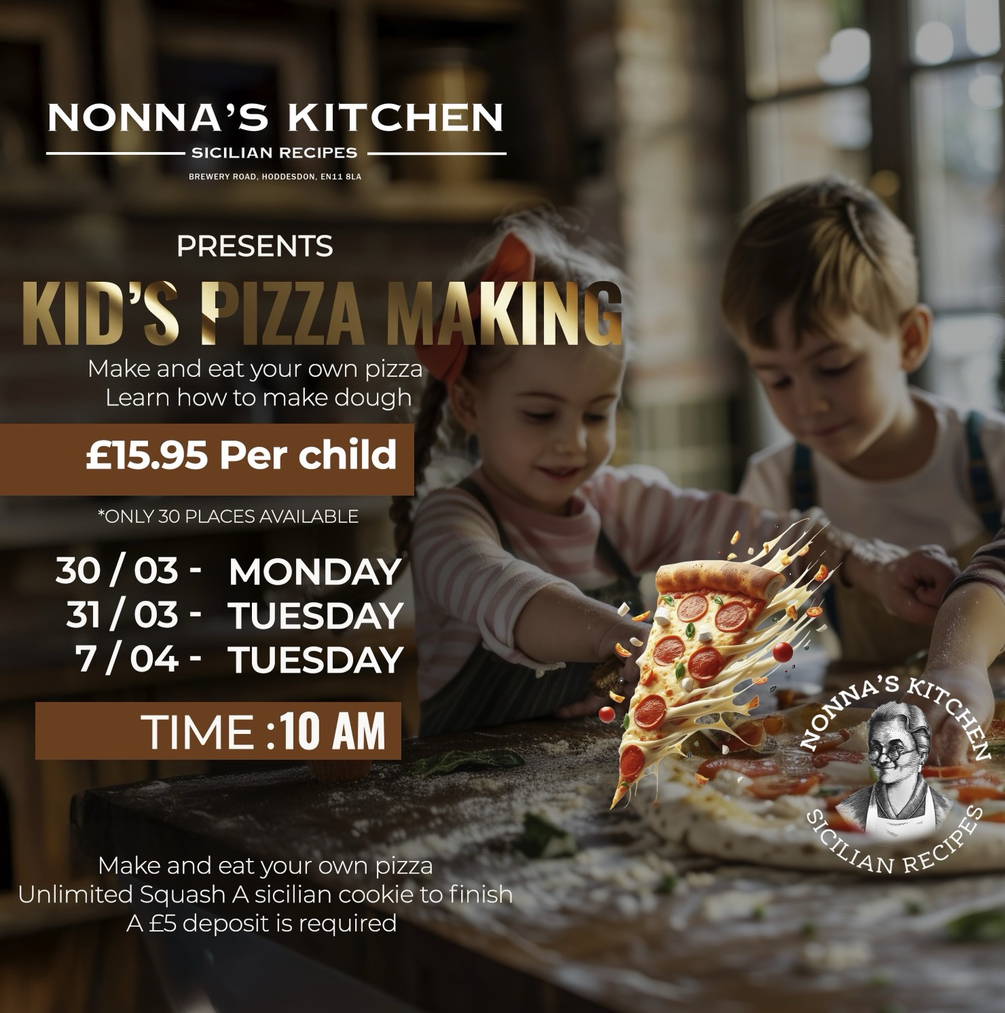 Kids pizza making is back as highly requested 🍕
Hurry spots fill up quickly!
Call us to book now: 01992801841
#schoolholidays #pizzamaking #kidsactıvıty