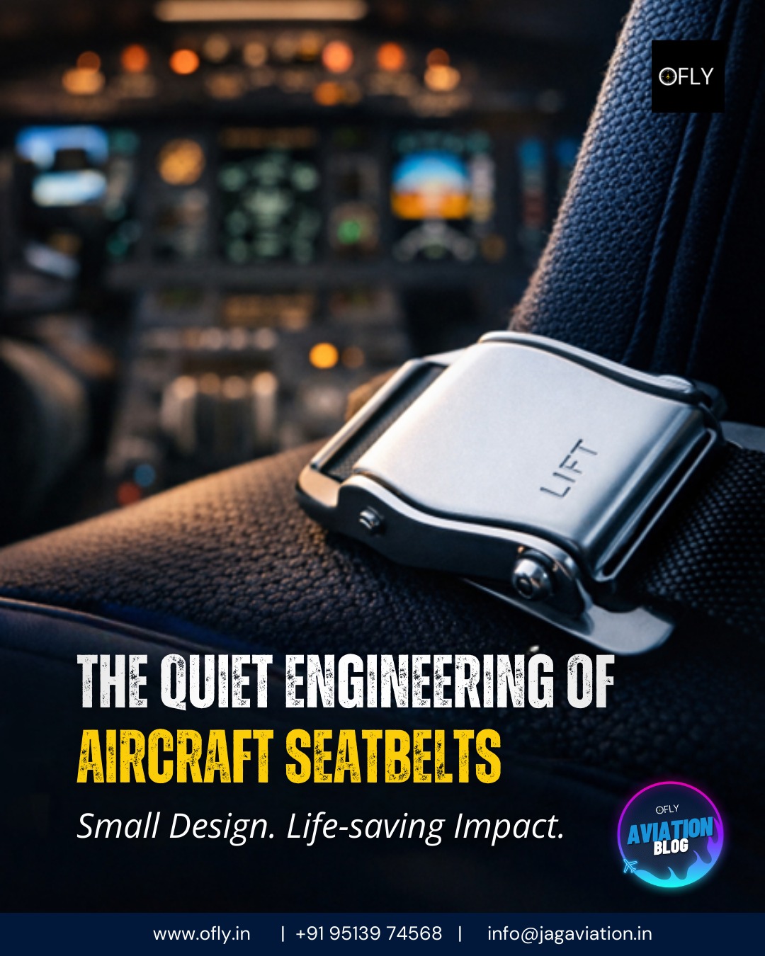 From a passenger’s perspective, a seatbelt may feel like a minor inconvenience.
From an engineer’s perspective, it is a precisely calculated restraint system.
From a pilot’s perspective, it is one of the simplest tools that prevents injuries when conditions change suddenly.
Discover the Quiet Engineering of Aircraft Seatbelts - A blog by OFLY Aviation Ambassador
Read more: www.ofly.in/blogs
#ofly #aviationblog #aircraftseatbelt #aviationambassador #experientiallearning