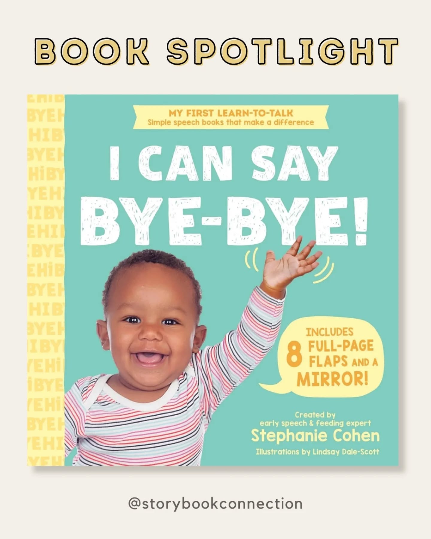Sharing a fantastic new book,ย ๐ ๐พ๐๐ฃ ๐๐๐ฎ ๐ฝ๐ฎ๐-๐ฝ๐ฎ๐!, written by speech-language pathologist Stephanie Cohen @learntotalkwithme @sourcebookskids
Like the other books in her My First Learn-To-Talk series, ๐ ๐พ๐๐ฃ ๐๐๐ฎ ๐ฝ๐ฎ๐-๐ฝ๐ฎ๐! focuses on teaching early words and includes two pages at the back with expert tips for caregivers.
The art style matches the other books in that the pictures are clear and high-contrast, combining simple illustrations with real photos of many different babies and their family members.
Whatย sets this book apart from the others is that it's aย lift-the-flap format and that it focuses on two early, functional words, "hi" and "bye." I love the repetition, which is key for learning, and especially how the book demonstrates so many different ways these two words can be incorporated into everyday routines. Not only do the babies say "hi" and "bye" to family members, but also to vehicles, to animals and during play activities (ex: cleaning up toys, paying peek-a-boo).ย
In addition to the printed words "hi" and "bye," the pictures are loaded with other early words to practice saying or pointing to-- you'll find all of these and more: dada, mama, bear, bed, bike, bus, door, car, ball, box, bag, dog. Lifting the flaps also provides the perfect opportunity to work on the word "open."
There are many basic actions depicted: eating, running, walking, driving, riding, and hiding, among others. If the baby has mastered "hi" and "bye," caregivers can move to expanding utterances while describing the pictures (ex: eat > baby eat > baby eat strawberry > baby is eating strawberries).
I highly recommend this book, and the others in the My First Learn-To-Talk series, to caregivers of babies and toddlers as well as early childhood educators (including fellow SLPs)!