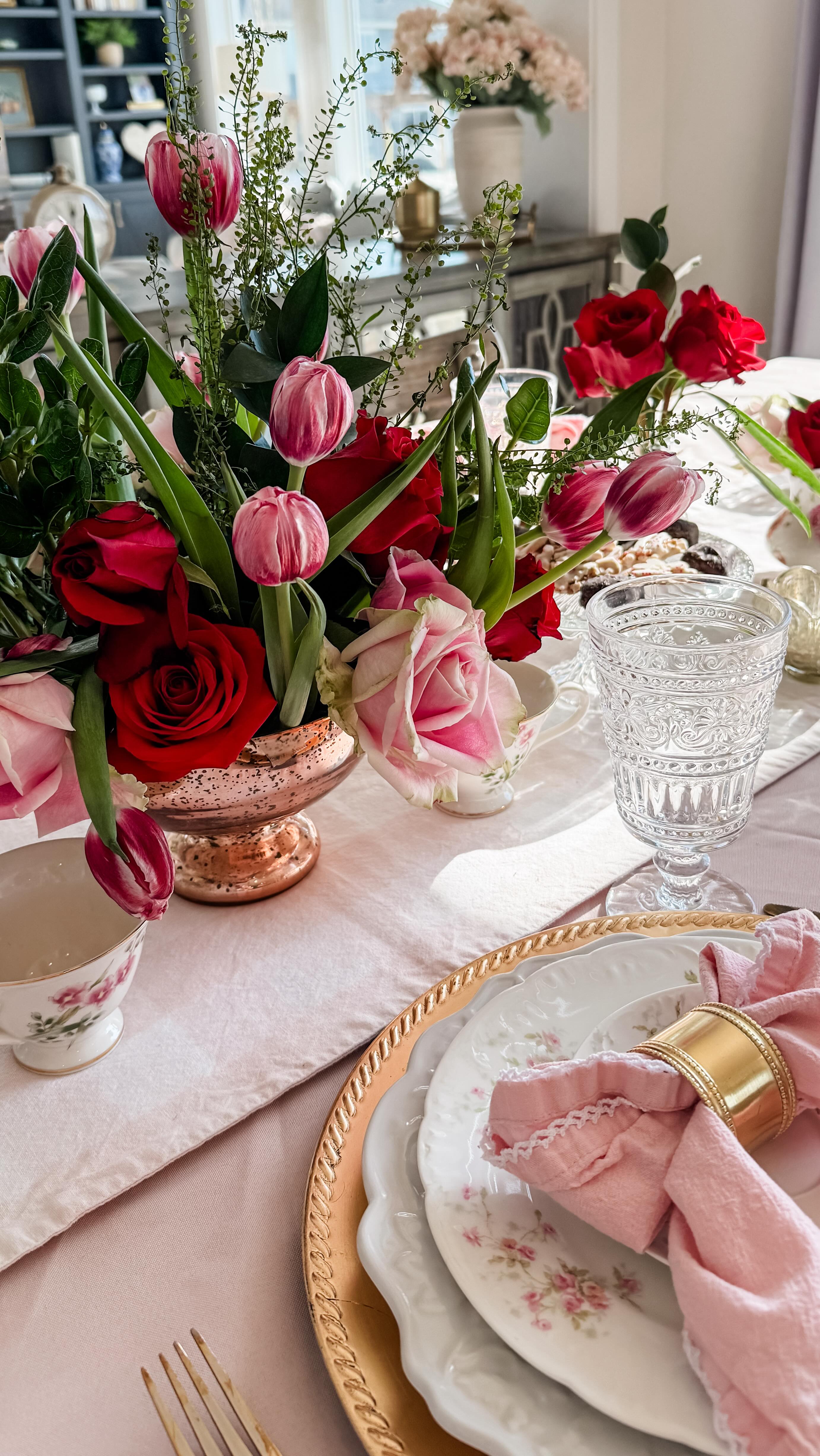 Three Valentine’s tables — and so many of the same pieces.
I love reusing what I already own and styling it in fresh ways. When you invest in classic, versatile staples, you don’t have to start from scratch every holiday.
Swap the florals. Change the napkin fold. Add a ribbon. Layer in a new tone.
Beautiful doesn’t have to mean brand new. #tablescapestyling #tablescape #tablescapedesign #valentines #valentinesday