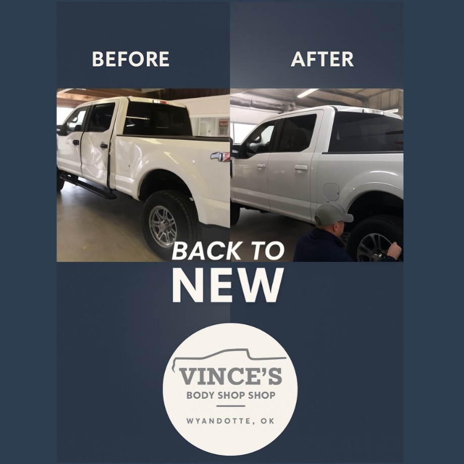 Back to New. 💪
Taking care of the Four State Area Auto body jobs since 1999.
📍Wyandotte, OK
www.vincesbodyshop.com