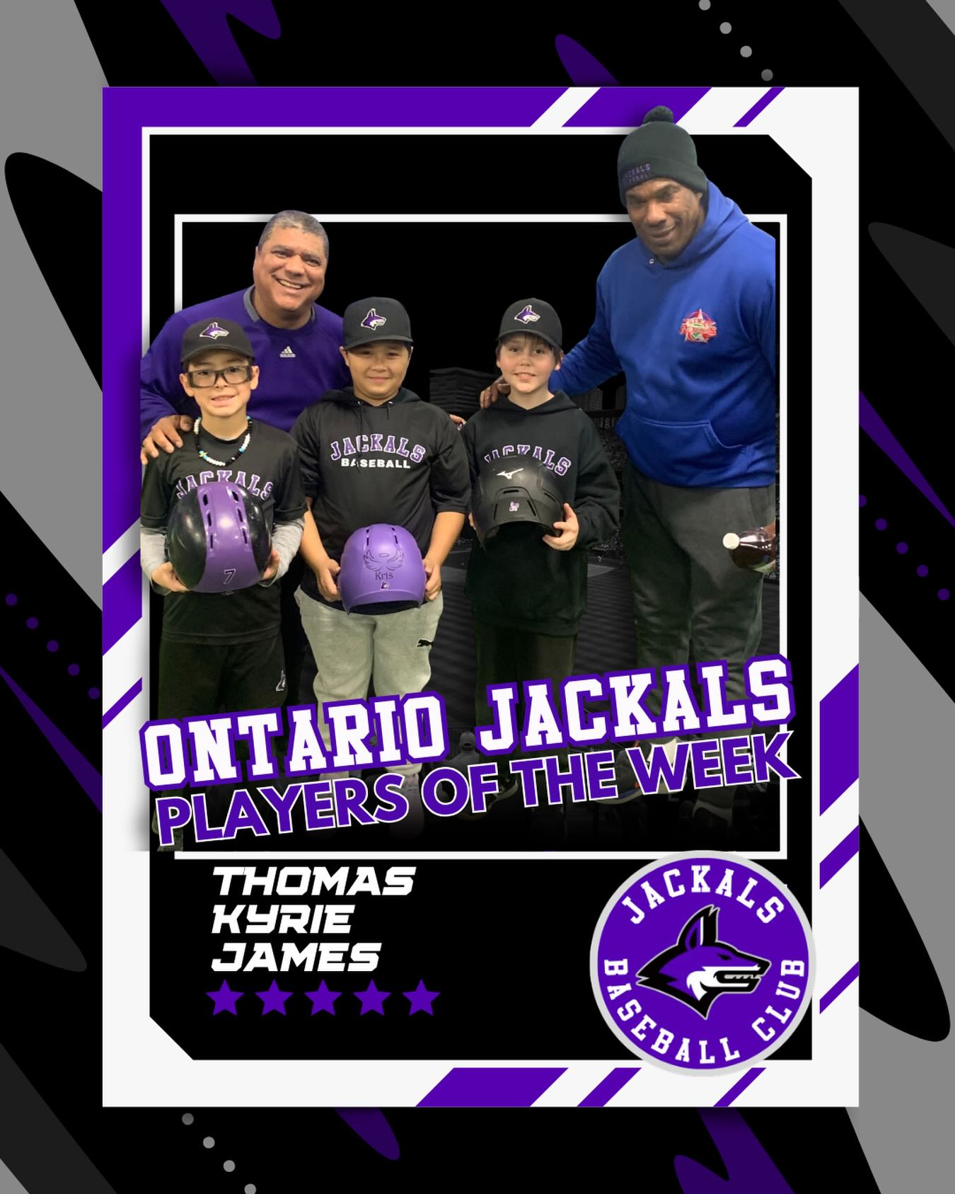 🐺 ONTARIO JACKALS – PLAYERS OF THE WEEK 🐺
At the Ontario Jackals, our Player of the Week program is about more than stats and highlights.
It’s about:
🔥 Showing up with effort
🧠 Growing your skills and mindset
🏆 Pushing yourself and your teammates
🤝 Competing the right way
📈 Becoming better than you were last week
Every player is challenged to bring their best in a positive training environment that promotes self-growth, healthy competition, and teamwork.
This isn’t just about who shines the brightest — it’s about who raises the standard for everyone.
🏆 Congratulations to Thomas, Kylie & James!
Let’s keep setting the bar higher. 💪🐺
#OntarioJackals #PlayerOfTheWeek #EarnIt #TeamCulture #GrowthMindset