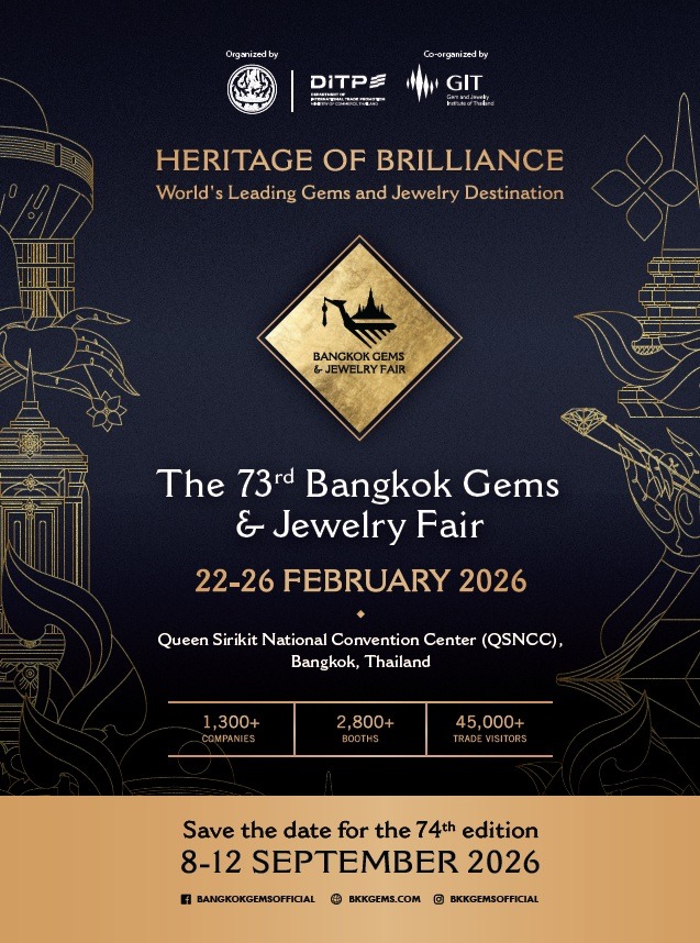 Thailandโs jewelry industry is more than craftsmanshipโitโs innovation in motion. From advanced gemstone enhancement to sustainable materials and digital design, Thai creators are shaping the future of fine jewelry.
Where tradition meets technology, generations of master artisans blend heritage techniques with contemporary creativityโresulting in designs that are timeless, relevant, and globally admired.
Experience it all at the 73rd Bangkok Gems & Jewelry Fair. Discover visionary ideas, cutting-edge processes, and the artistry that positions Thailand as a world leader in jewelry excellence.
What to expect:
๐ New Faces Zone featuring emerging brands
๐ Trend-forward designs and breakthrough innovations
๐ Insightful seminars on design, sustainability & technology
๐ 1,300+ exhibitors & 45,000+ global buyers
๐ 22โ26 February 2026
๐ QSNCC, Bangkok
#ditp #jewelryfair #jewelleryfair #bangkokgemsfair #thailandgemsfair #jewelryevent #jewelleryevent #jewelryexhibition #jewelleryexhibition #qsncc #qsnccevent #gemtones #diamonds๐ #luxuryfair #fairevent