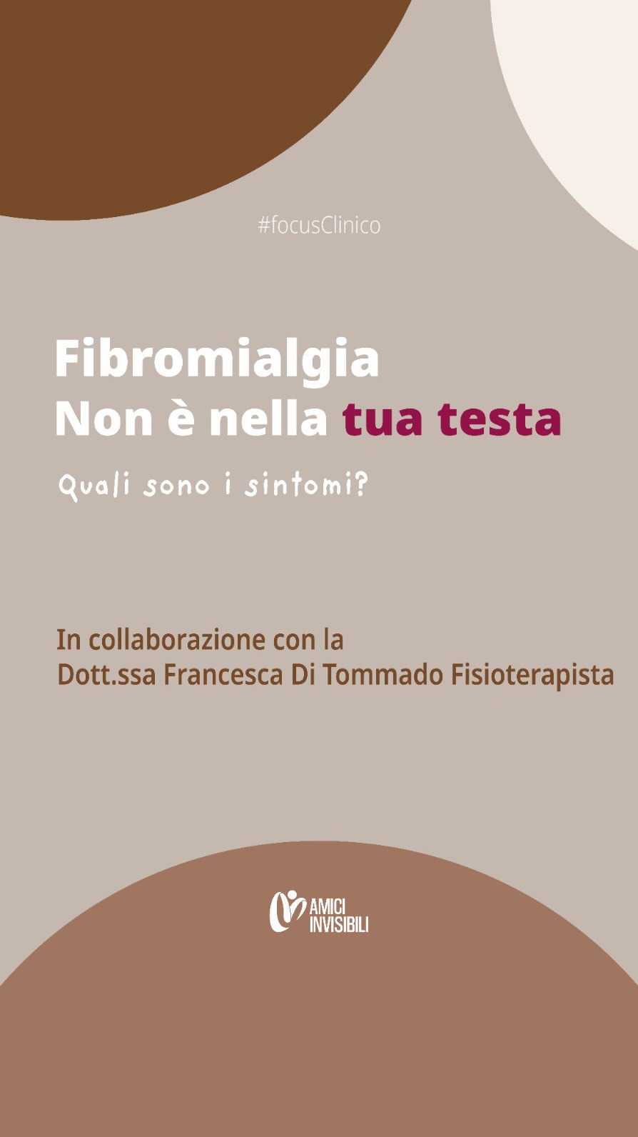 “È tutto nella tua testa” La fibromialgia è reale.
Il dolore che senti non è immaginario, e i sintomi che vivi meritano ascolto, rispetto e un trattamento adeguato. Una corretta informazione = primo passo verso la cura.
#amiciinvisibili #focusclinico #fibromialgia #dolorecronico #fisioterapia