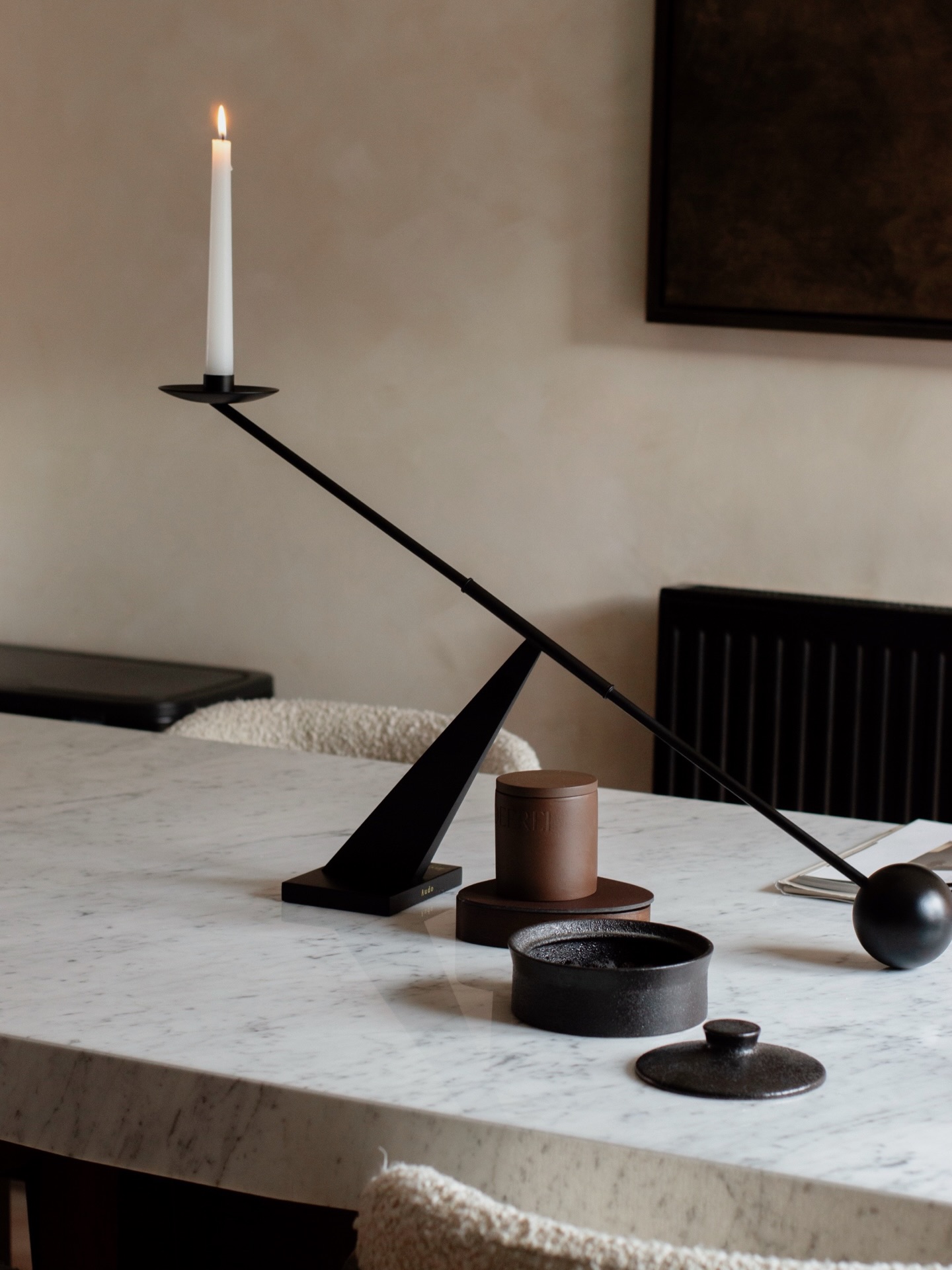 The Interconnect๐ฏ๏ธ
~ A sculptural study in balance, this candle holder by Audo Copenhagen & Colin King turns a simple taper into a striking design statement. With its elongated arm, geometric base, and refined matte finish, it plays with proportion and tensionโbringing quiet drama and architectural elegance to any setting.
This is one of my favourite design pieces & a birthday gift from Vicki last year. She accidentally got the large size ๐I wasnโt mad. What do you think?
Love,
Nicola xx