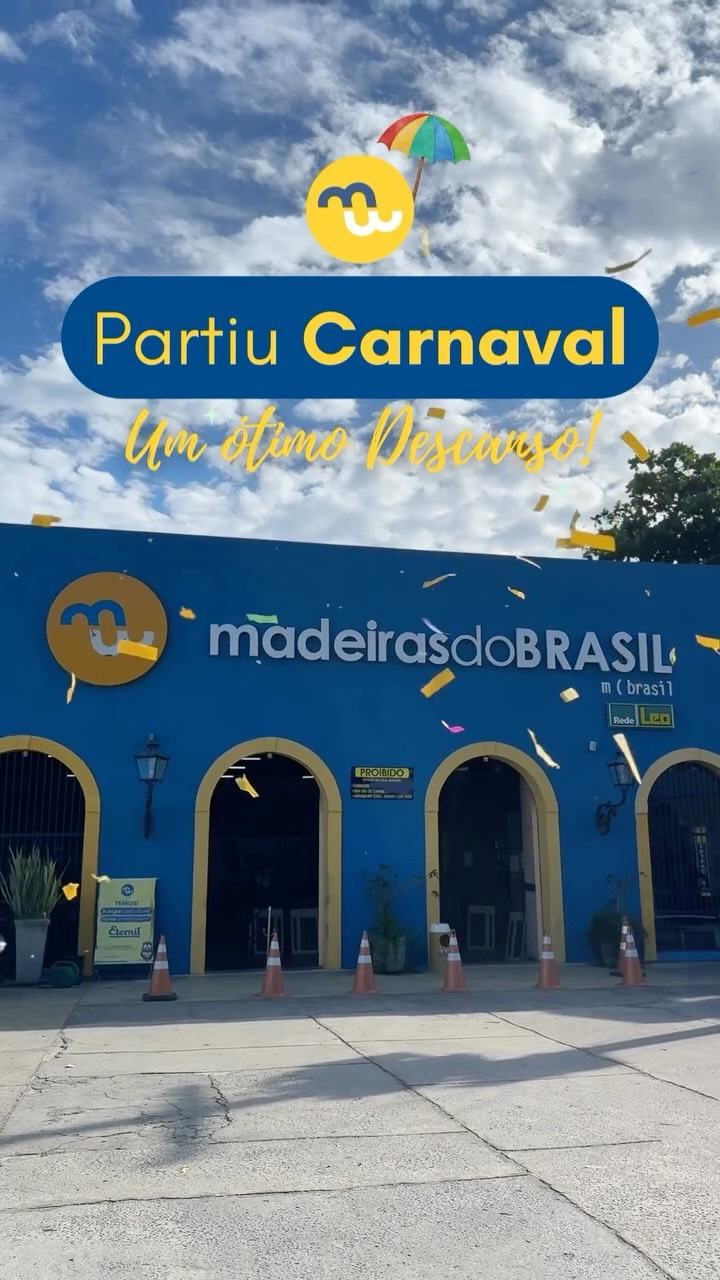 Agora é oficial, começou o carnaval! 🎉 É tempo de cores, alegria e também de descanso.
Nossa equipe vai aproveitar esses dias para recarregar as energias, colocar o sorriso no rosto e voltar ainda mais inspirada!
Em breve estaremos de volta, com atendimento dedicado, muita disposição e aquele compromisso de sempre.
Aproveite a pausa e tenha bom carnaval para todos! 💛
#madeirasdobrasil