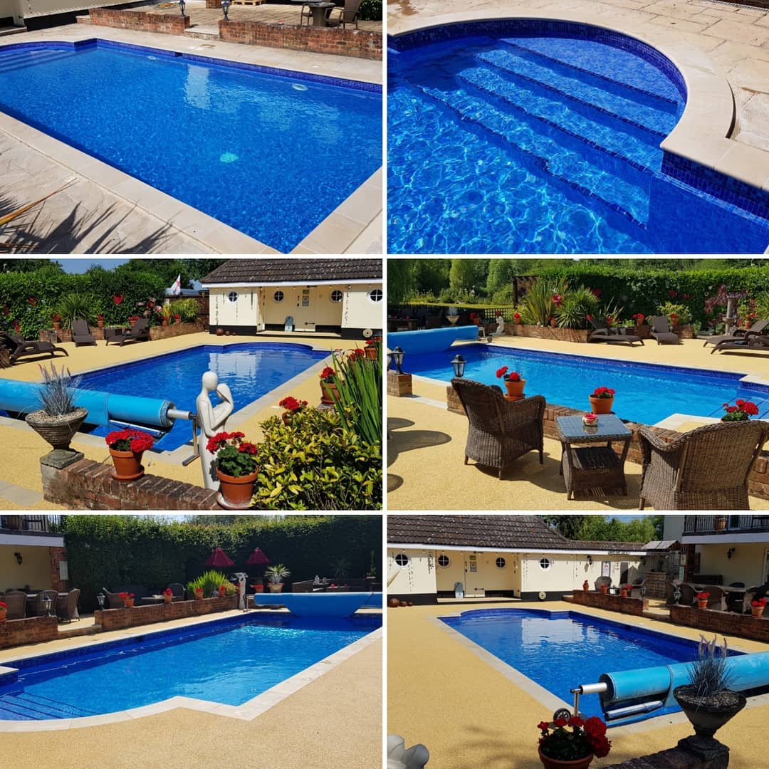 Pool refurb #tiled #copings #rubberroc #safetydecking #newsurround #swimmingpool #pool