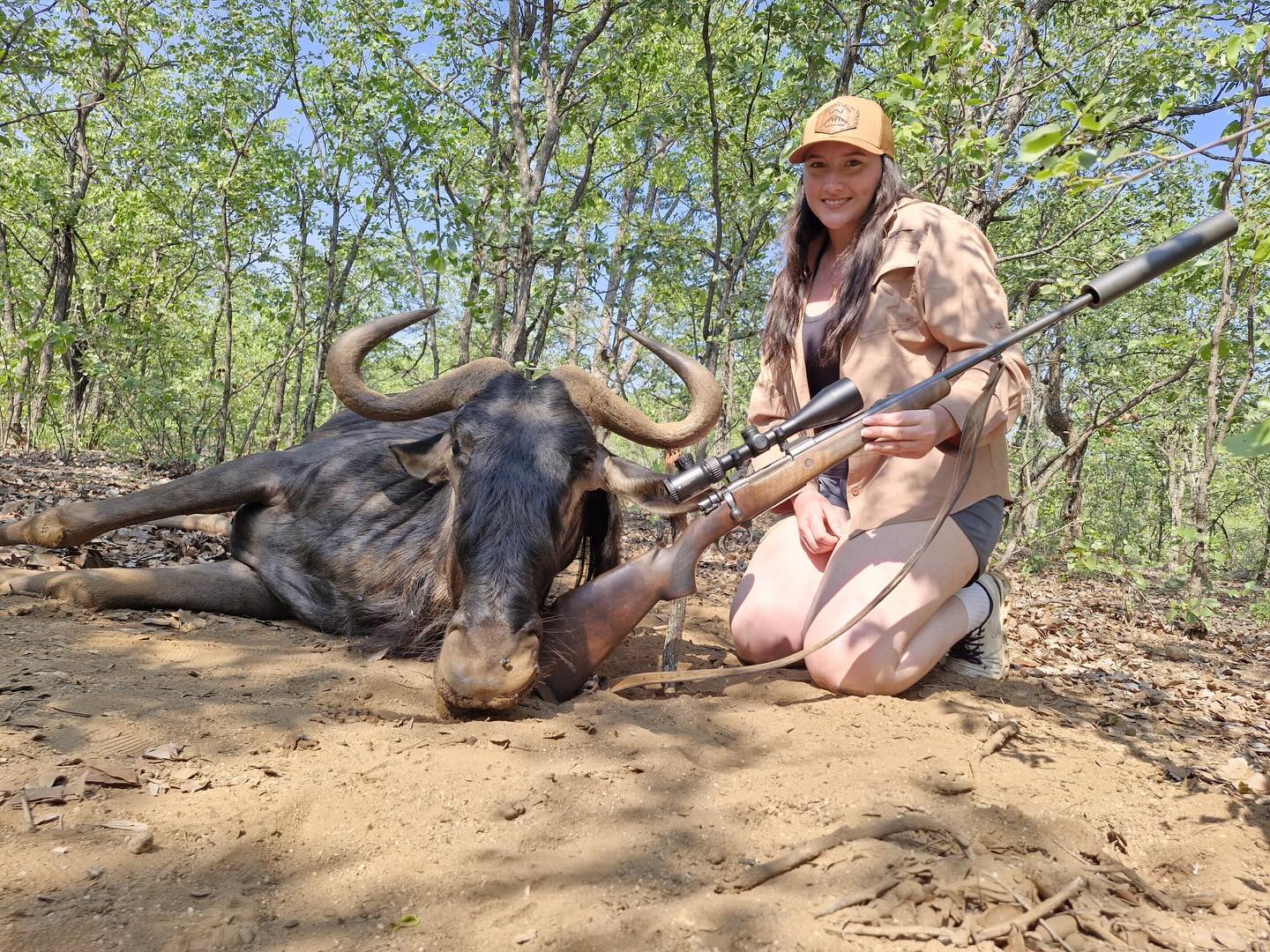 There’s always at least one story to tell. Cadence was the lucky draw on this one—and they don’t call it the poor man’s buffalo for nothing. This was nothing short of that. Seven miles later, it was finally found. Hats off to the trackers and PH, and to Cadence and Payton for pushing through and never giving up. #hunt #hunting #africa