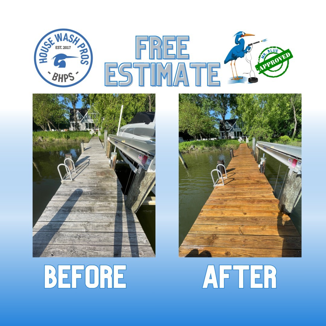 Transform your property with the power of soft wash! Just look at this dock before and after. Gentle and effective! Ready for a clean slate? Get in touch with us today!