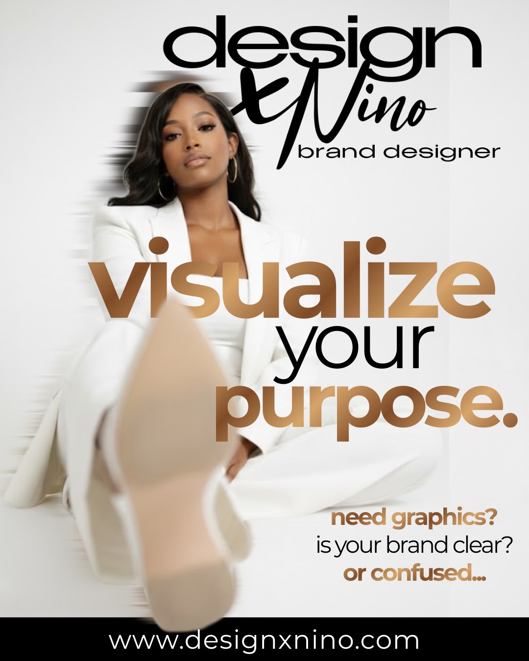 Need graphics?👀
Need a logo?🤔
If you feel like your business has purpose and a story to tell, you need way more than that. You need branding.
Branding is what gives your ideas direction. It is how your business shows up with confidence, clarity, and consistency. It is what makes people recognize you, trust you, and remember you.
I’m Melanie, the brand designer behind DesignXNino. I help entrepreneurs and growing businesses turn ideas into intentional brand visuals that feel clear, confident, and cohesive. From brand identity and consulting to creative direction, marketing, and web designs, I help bring everything together so your brand actually makes sense.
If you are building something meaningful and ready to visualize your purpose through your brand, you are in the right place.
Follow along for branding tips and inspiration, and visit www.DesignXNino.com to work with me 🤎