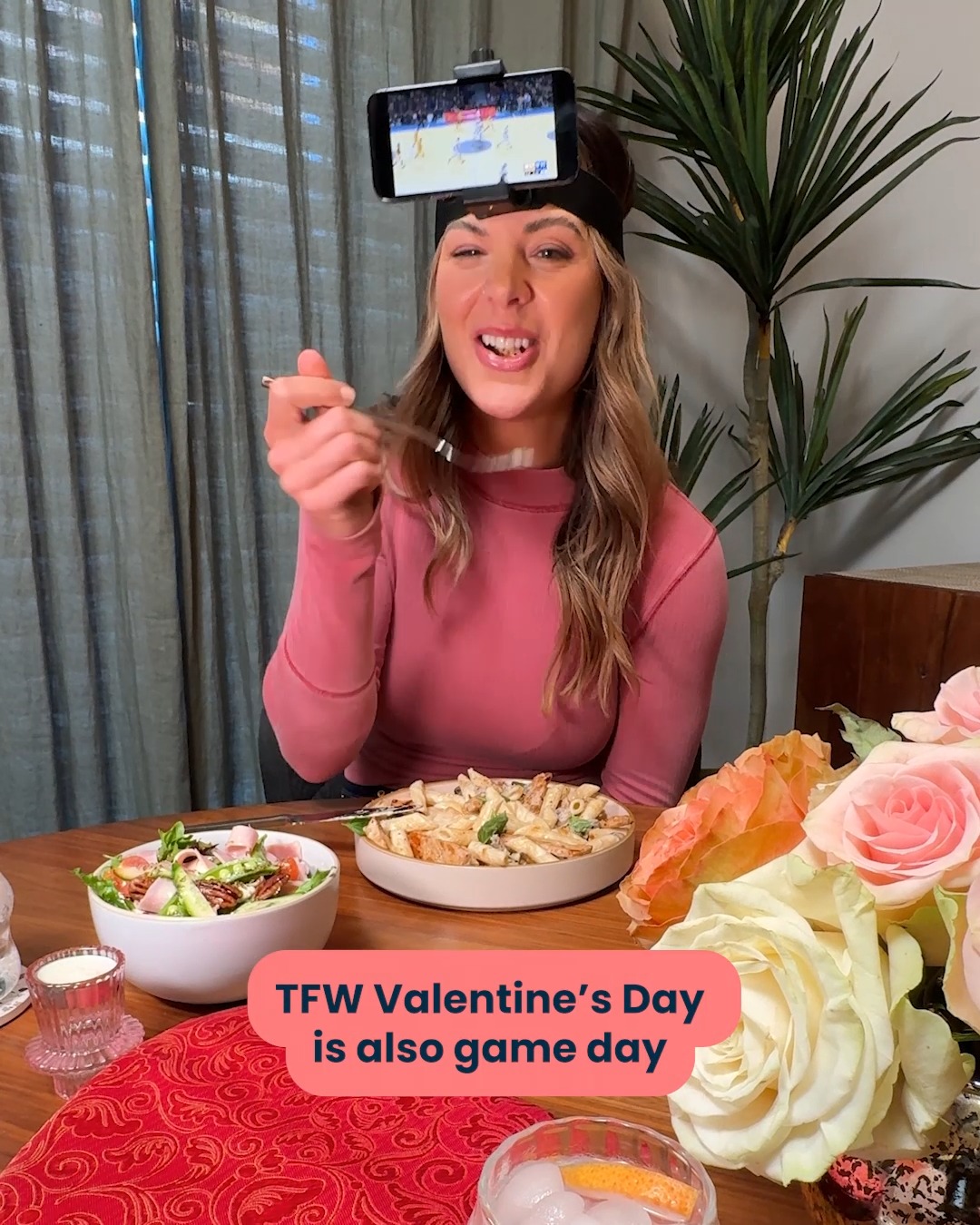 Couples that cook delicious pork loin pasta together stay together. Couples that watch the game during dinner …we’ll see