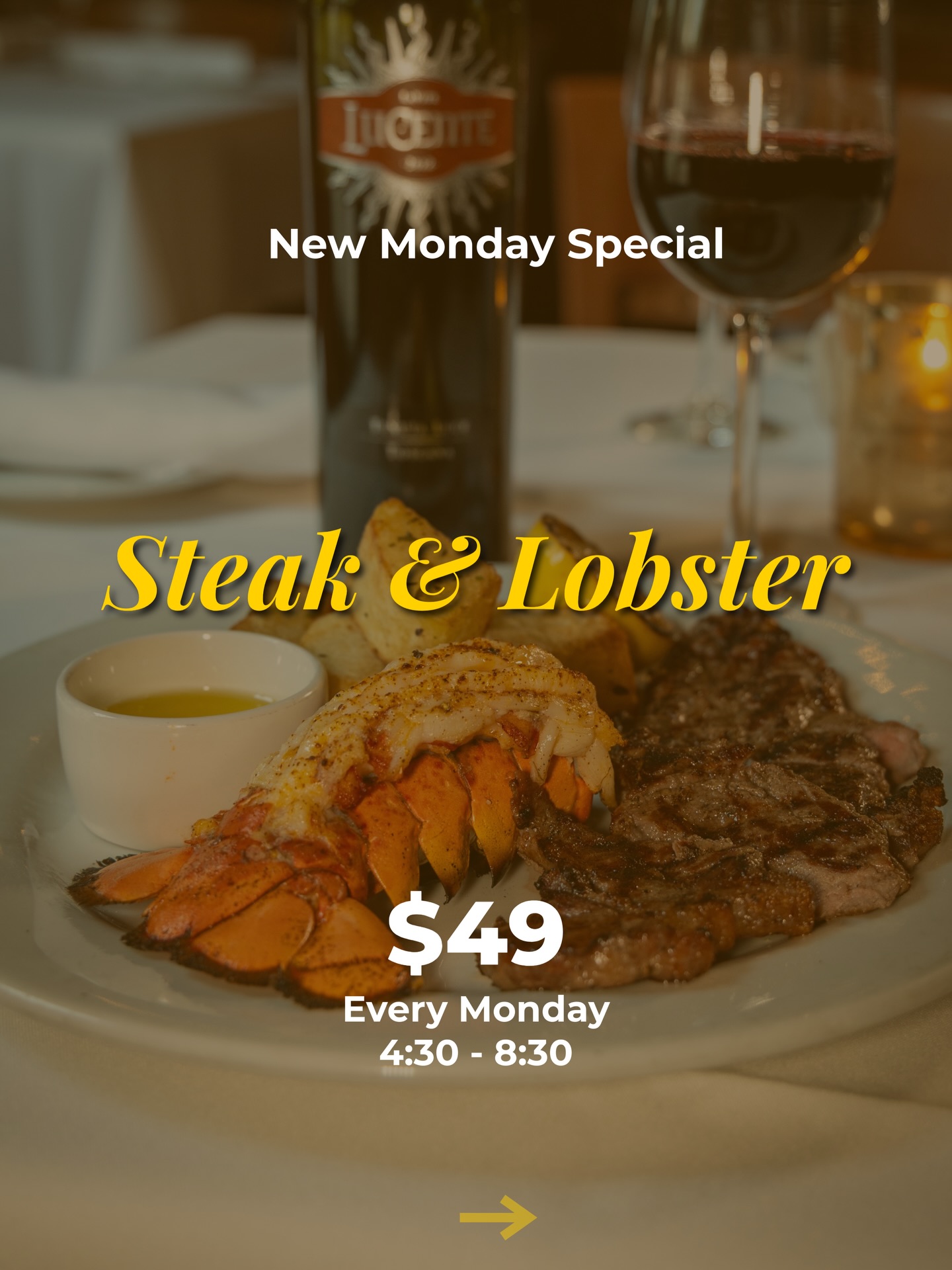 We’re giving you a reason to look forward to Mondays.
Wood-grilled New York strip and cold water lobster tail, served with roasted potatoes and warm butter. $49, every Monday night.
We’re cooking the steak over live wood coals and roasting the lobster in our wood-burning oven. The char, the smoke, the flavor - this is surf and turf done the way it should be. Not gas grills, not boiled lobster. Just wood fire and quality ingredients.
This starts Monday, February 10th and runs every Monday after that.
Pro tip: Ask your server for wine recommendations.
📍 6203 N Capital of Texas Hwy
📞 (512) 349-7667🕐 Monday 4:30-8:30 PM
#ItalianFoodAustin #AustinRestaurants #SteakAndLobster #WoodFire #AustinDining