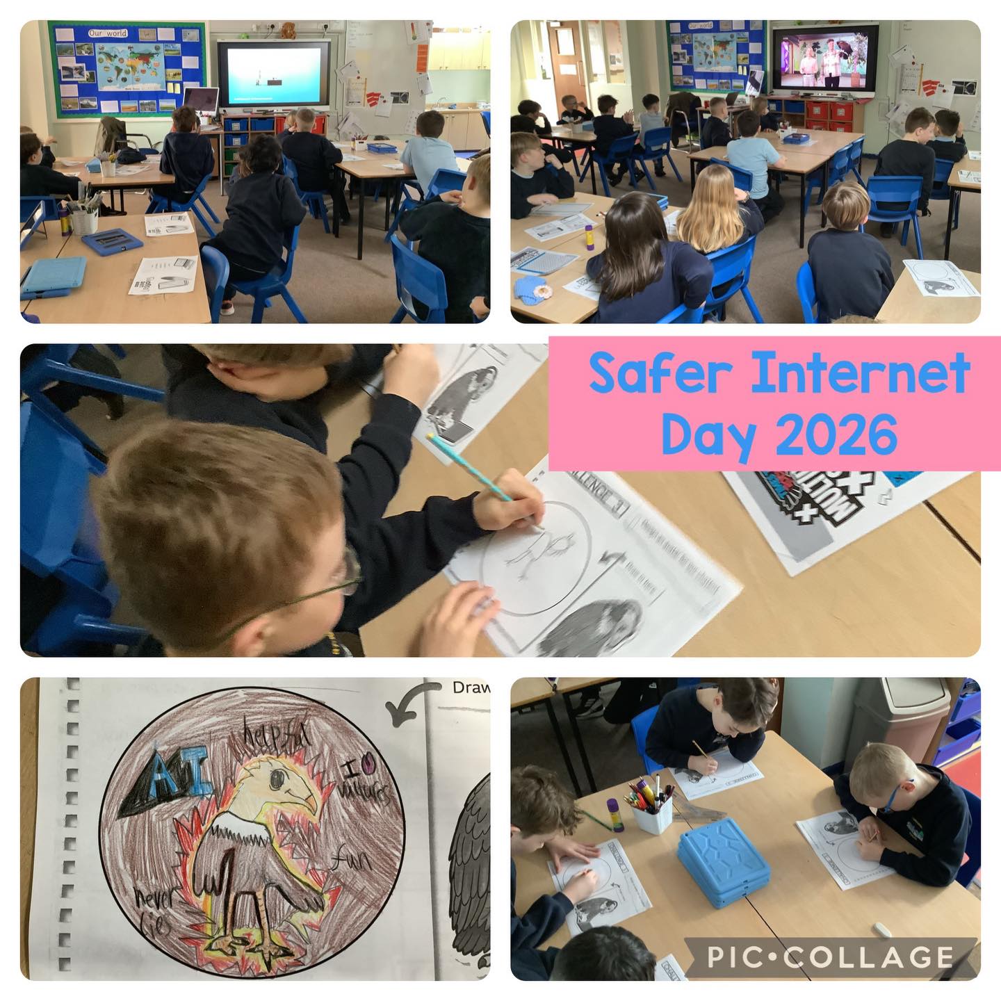 Class Elm enjoying taking part in the BBC’s Live Lesson on Safer Internet Day 💻✨The children explored how responsible AI is carefully designed and learned how to make smart, safe choices when they’re online.