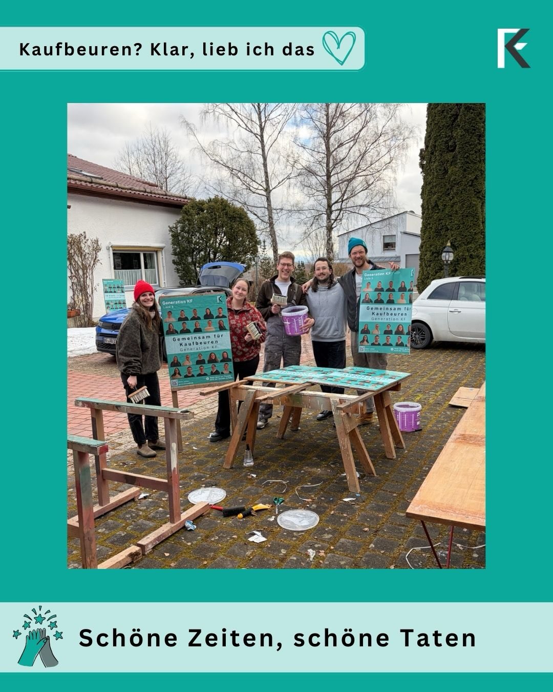 Schöne Zeiten, Schöne Taten: Generation KF 💚
Eine Woche voller Einsatz, Teamwork und Kleister an den Händen 🪣
Jetzt hängen unsere Plakate in ganz Kaufbeuren!
Schreibt uns in die Kommentare, wie ihr sie findet oder wo ihr schon eins entdeckt habt 👀💬
#generationkf #generationkfwahlkampf #generationkfschönezeitenschönetaten #generationkfkommunal2026 #generationkfplakat