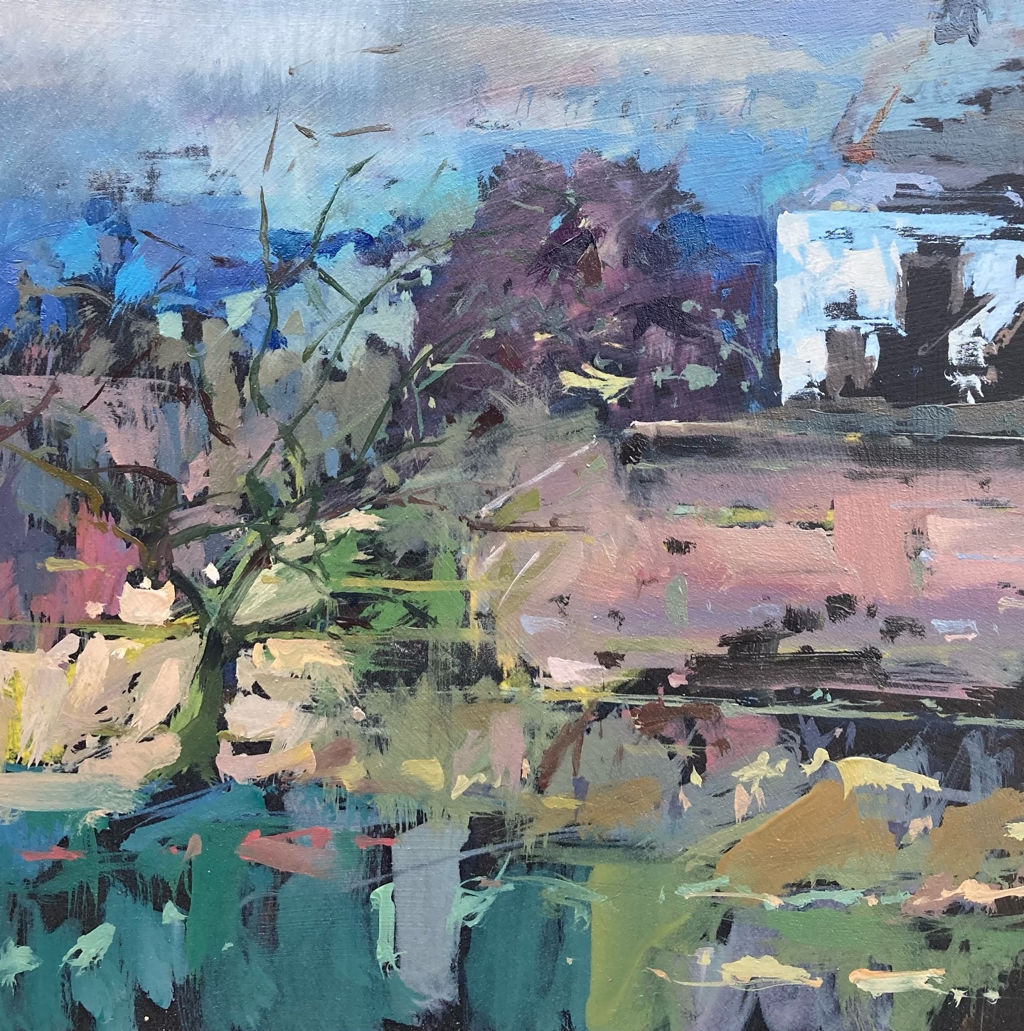 I was with @penrith_art_club for the first of this year en plein air painting sessions, it was a bit cold and damp but still fun. Thank you to @annalisa_wallace_fine_art and Stuart for hosting us so well. This was my attempt at the church and paddocks