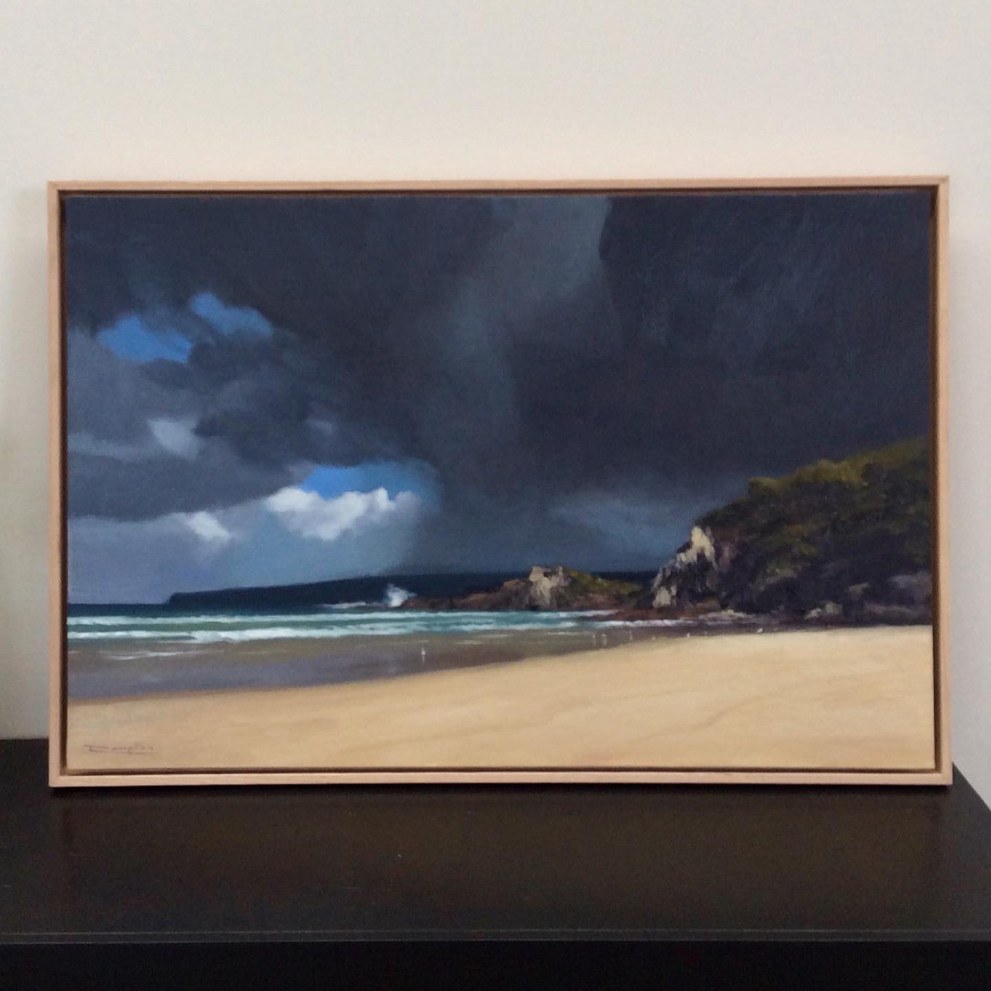 Weather-appropriate new work of Pambula Beach #oilpainting #classicalart #pambulabeach #oiloncanvas #southcoastnsw #sapphirecoast