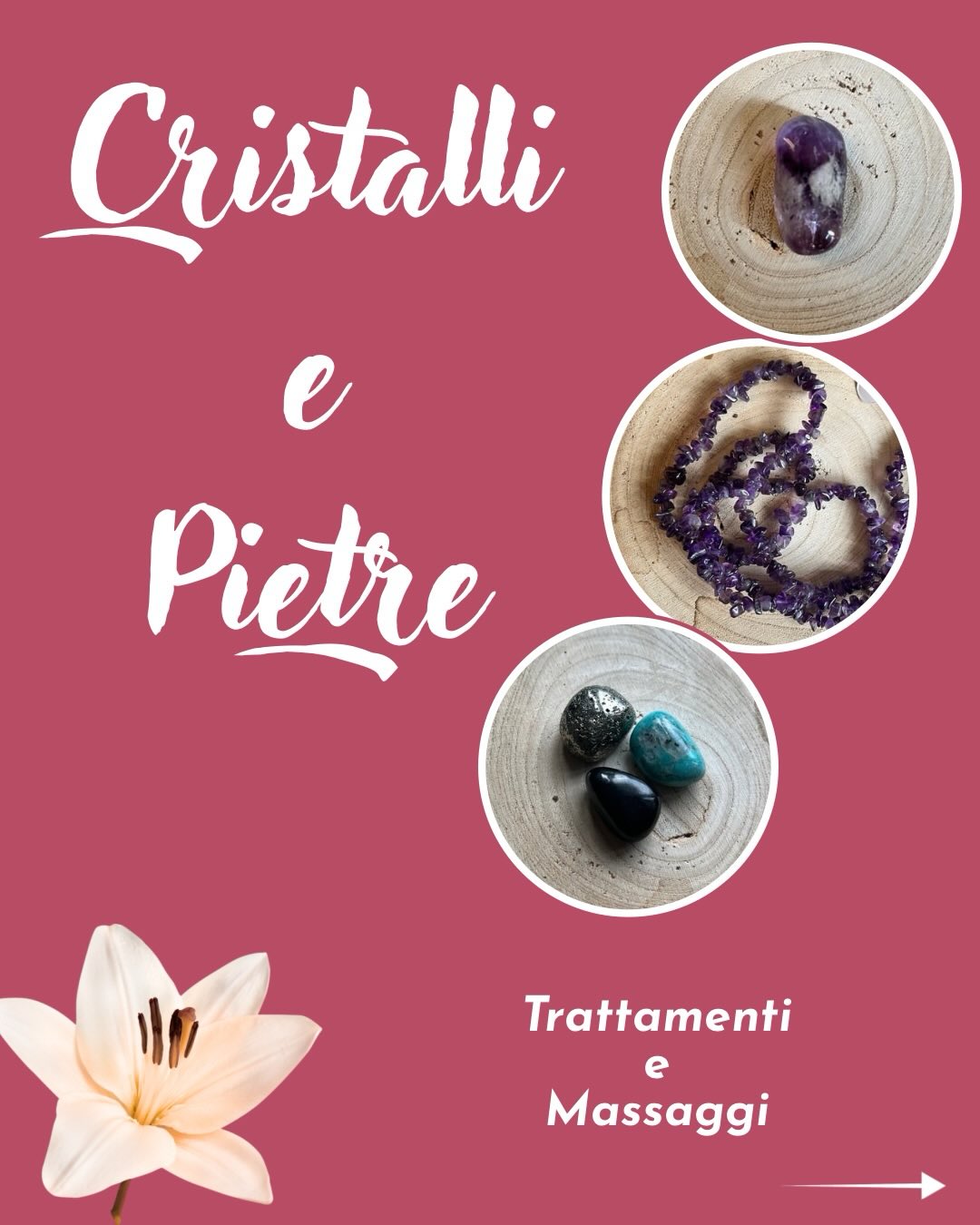 I CRISTALLI sono fonti infinite di benessere 💎
si indossano, si tengono in casa e si utilizzano durante massaggi e trattamenti….
Rilasciano nell’ambiente armonia e puliscono da energie dense, aiutandoci nella nostra evoluzione.
#cristalloterapia #psichestudioolisticointegrato #benessere #cristallopratica #pietrenaturali mariannabraiato
Vieni a conoscere Marianna Braiato - Operatrice del Benessere