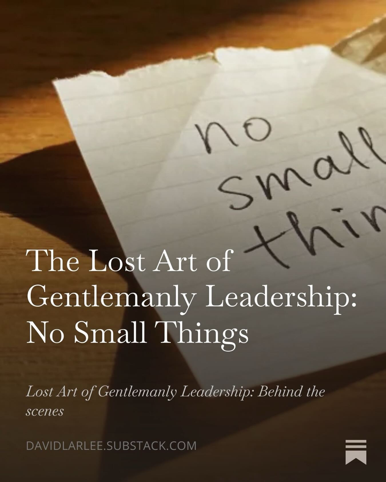 Yesterday during lunch, I was asking someone about work and the challenges they were facing. Midway through our meal, she said, āThereās another thing Iād like to talk about. Itās a small thing.ā
I stopped her. āThere are no small things,ā I said.
āWhatās troubling you?ā
Her āsmall thingā turned out to be something that had been quietly eating at her for weeks. It was an offhand comment from a colleague that left her feeling diminished and unsure of her place on the team. It would have been easy to wave it away, to tell her to āshake it offā or ānot make a big deal.ā But Iāve learned that what leaders often dismiss as āsmall,ā really is āsignificant.ā
(Read more link is in my profile)