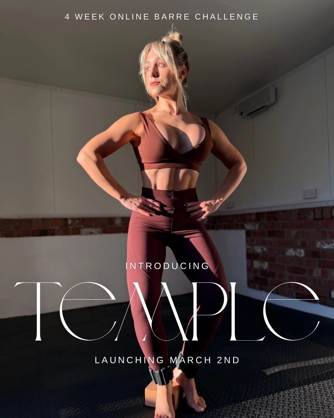 Your body is a TEMPLE.
Not something to apologise for.
Not something to exhaust, obsess over, or constantly correct.
It is not here to be smaller, quieter, or more convenient.
It is where your discipline lives.
Where your standards show.
Where the way you move tells the truth about how you value yourself.
TEMPLE is not fast fitness. It’s not loud. It doesn’t beg for attention.
It’s controlled. Intentional. Refined.
The kind of strength you don’t announce — people feel it when you enter the room.
TEMPLE is a 4-week online barre challenge for women who want sculpted strength, deep core control, and a body that feels as powerful as it looks.
TEMPLE created for women who crave strength with intention — sculpted lines, deep core control, and a calm, commanding presence in their bodies. This is not chaotic fitness or quick-burn workouts. This is refined, intelligent movement designed to build a body that feels as strong as it looks
• 5 sessions per week
• 30–40 minutes
• Intermediate level
• Pre-recorded workouts
• 2-week cycle repeated for mastery
Core ball, light weights, yoga block. Minimal equipment. Maximum precision.
This is discipline as devotion.
This is movement as power.
Build your TEMPLE.
🔗LIVE FRIDAY 27TH FEB…stay tuned!
#barre #barreonline #barrefitness #barrechallenge #barreinstructor