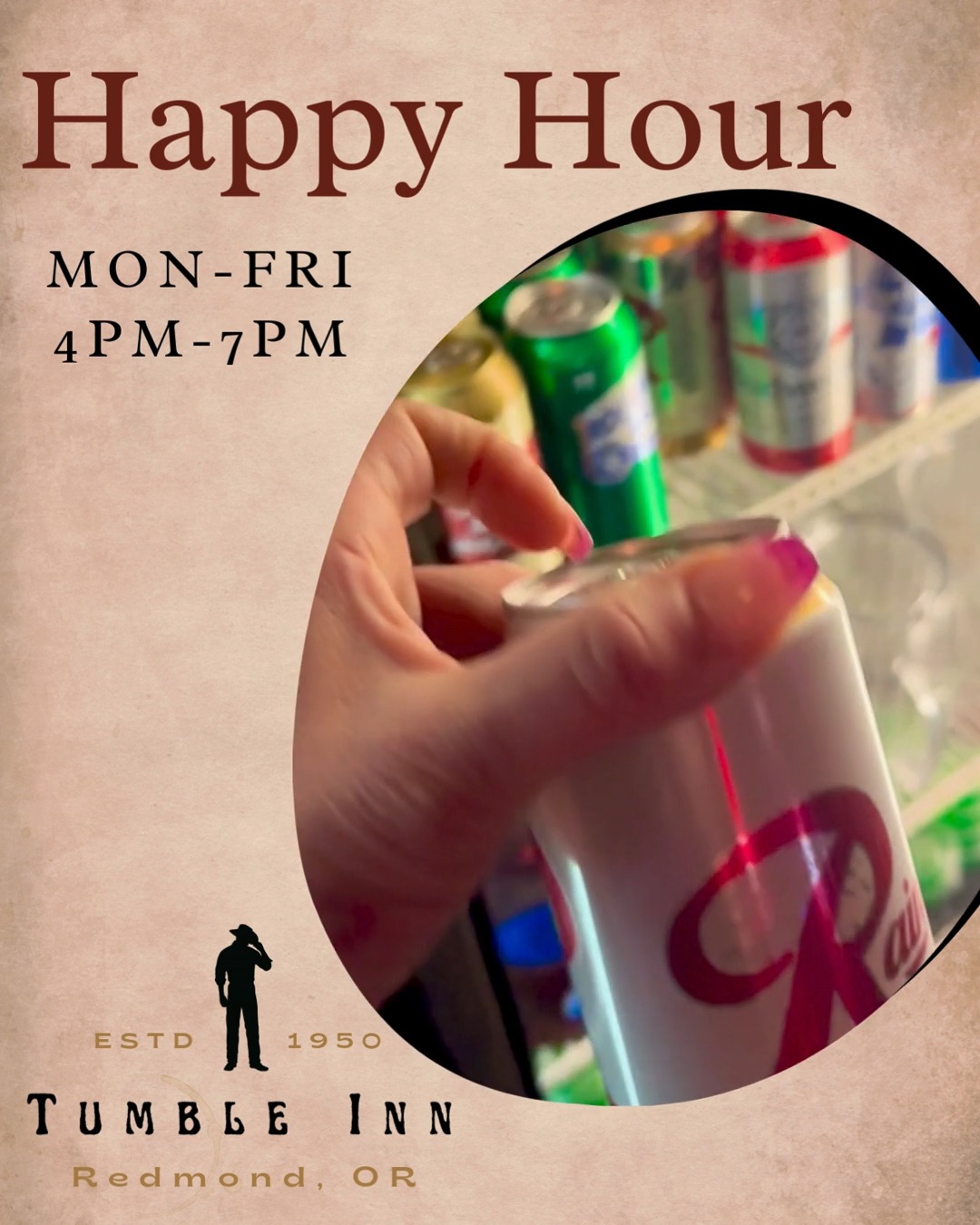 If it’s between 4–7 and you’re not here… why?
#HappyHourVibes #TumbleInn #RedmondOregon #local #localsknow #remondoregon #thetumbleinn #localbusiness #RedmondOregon #TumbleInnTavern #LocalSpot #TumbleInnRedmond #centraloregon #thetumbleinnredmond #redmondoregon #RedmondDiveBar #DiveBarFun #localhangoutredmond #AllWeekHappyHour #HappyHourTime