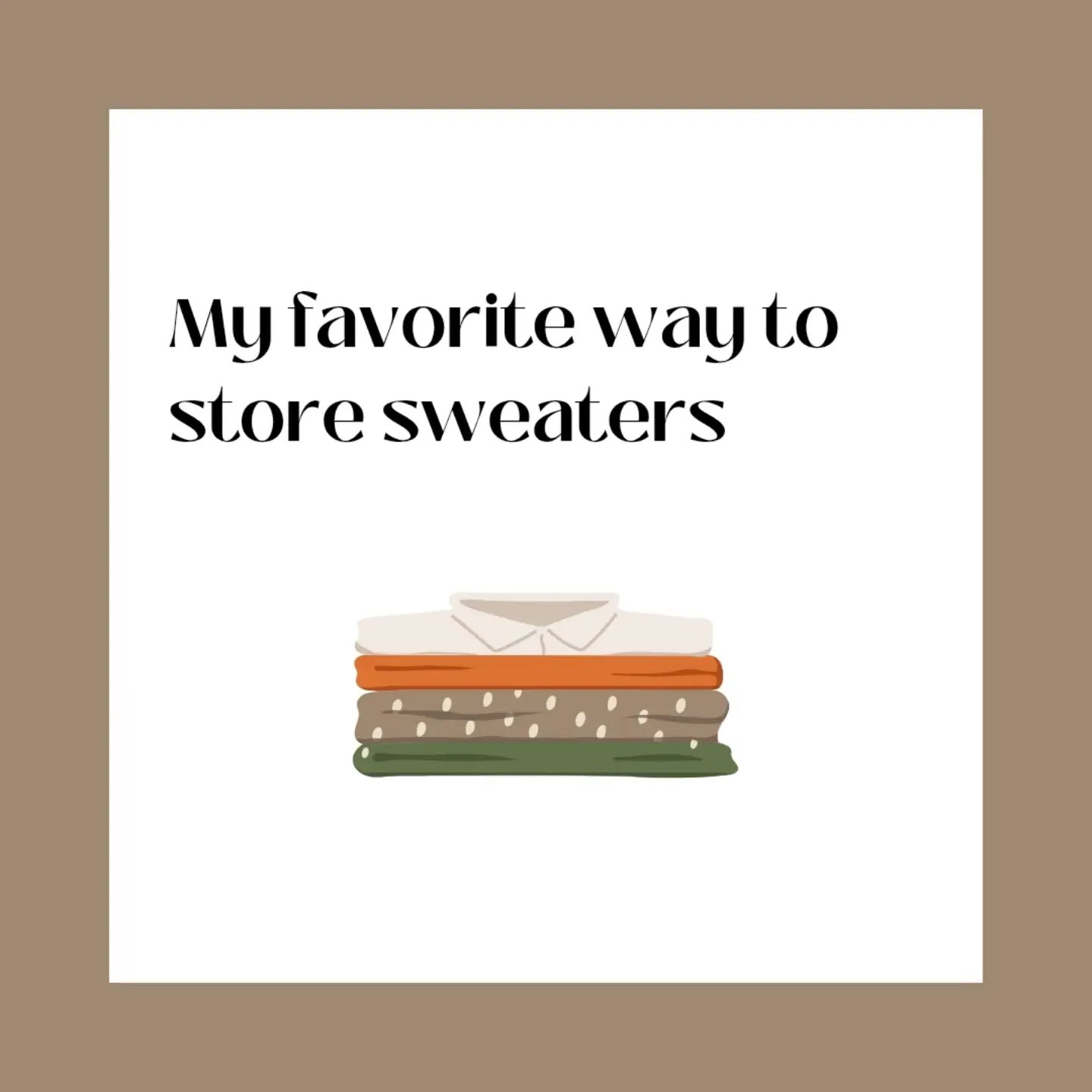 A basic organizing how to.
If folding your sweaters isn't working for you, try this!