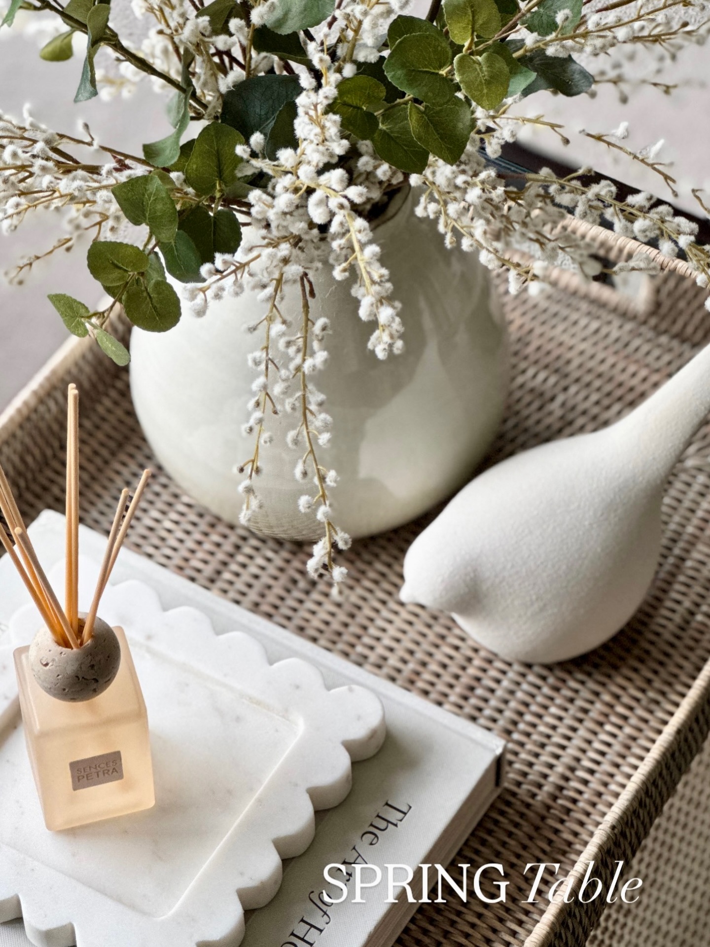 Fresh, calm and beautifully curated
Our Spring table styling is all about soft textures, neutral tones and timeless details.
From our much-loved Grey Rattan Ottoman Tray (back in stock very soon) to delicate stoneware, layered books and gentle fragrance, this is effortless spring styling at its best.
Create the look:
Grey Rattan Ottoman Tray
White Stoneware Sparrow
White Glazed Vase (Large)
White Willow & Eucalyptus Sprays
Petra Scent Dittuser
White Marble Square Tray
The Art of Home by Shea McGee
Which piece is your favourite? Tell us below
#BoxwoodHomelnteriors #SpringHomeStyling #Neutrallnteriors #Interiorlnspo