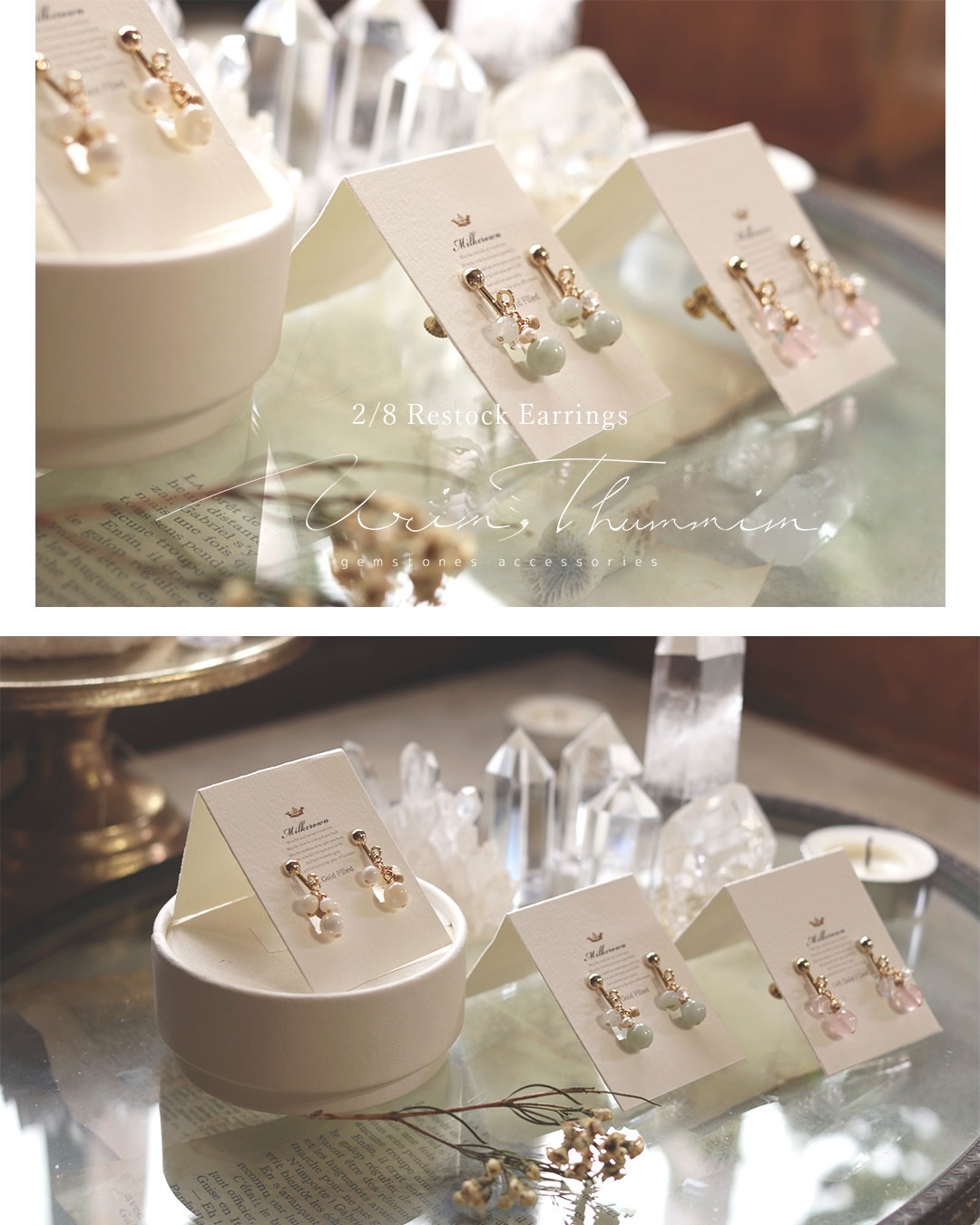 カフェギャラリー結さんにて展示中の天然石たち。
@cafegallery_yui
だいぶ少なくなったので、今日少し足します。
お陰様でたくさんお嫁入りしました。
ありがとうございます😭🌈✨
追加の石の見どころは、
煙水晶とモリオンのクラスター。
強そうなので、ぜひ😉
他には、
ほぼ完売したアメジストクラスターと、
追加してもすぐ嫁ぎ先を見つけてしまうシトリン様、
アクセサリーはイヤリング3点と、
ブレスレットをいくつか。
水晶のピアス、ルチルとスペクトロライトの指輪2点。
などなどです🥳
雪も止んだし、もう少ししたら伺います☕️✨
寒いですのでみなさまあったかくなさって下さいね!
#天然石のある暮らし