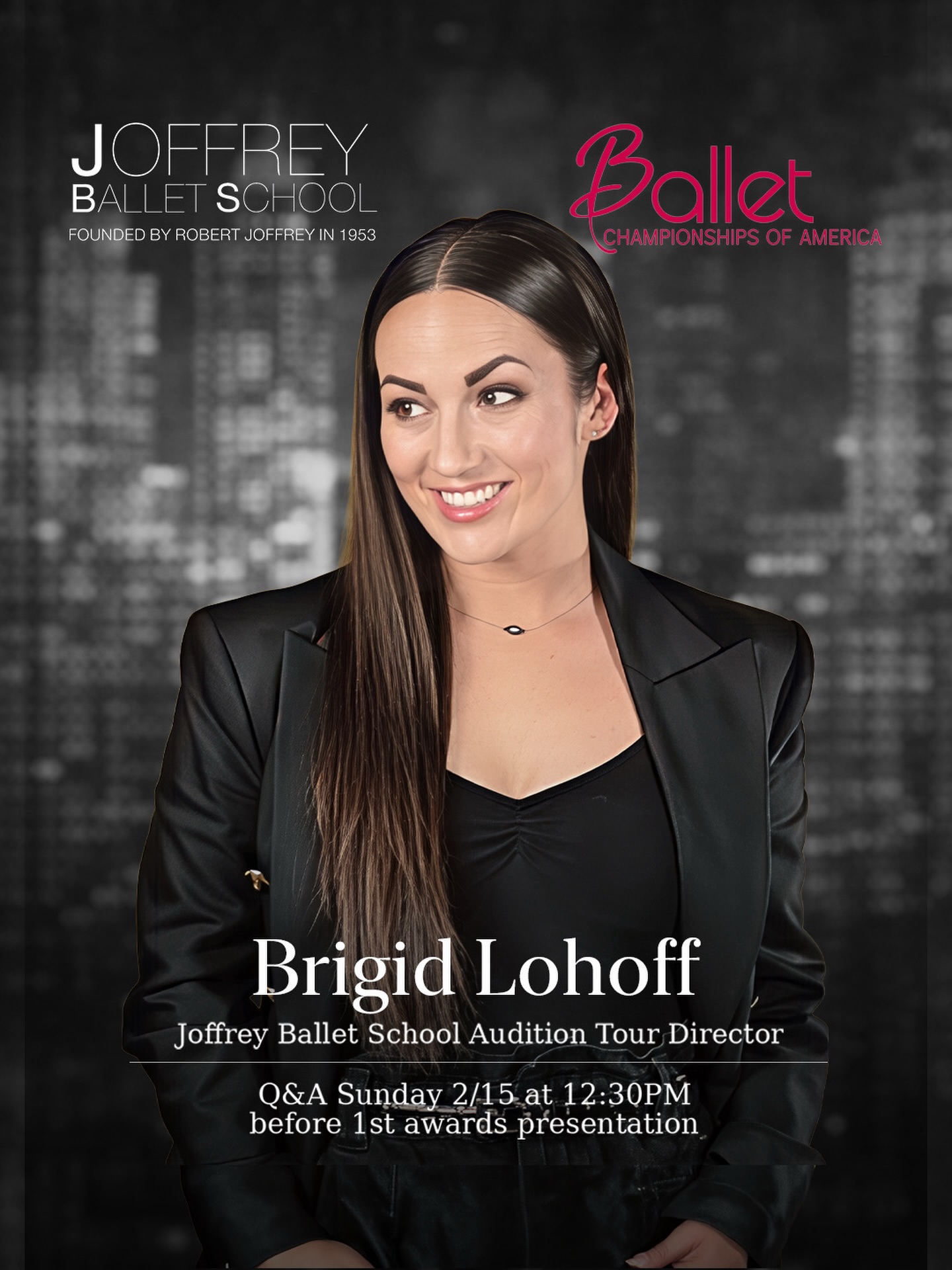 BCA is thrilled to welcome @brigidlohoff from @joffreyschool this weekend at the BCA DENVER Semi-Final. She will be available for any and all questions you have regarding the Joffrey Ballet School NYC summer programs. Don’t miss this incredible opportunity!!! ❤️🩰❤️
