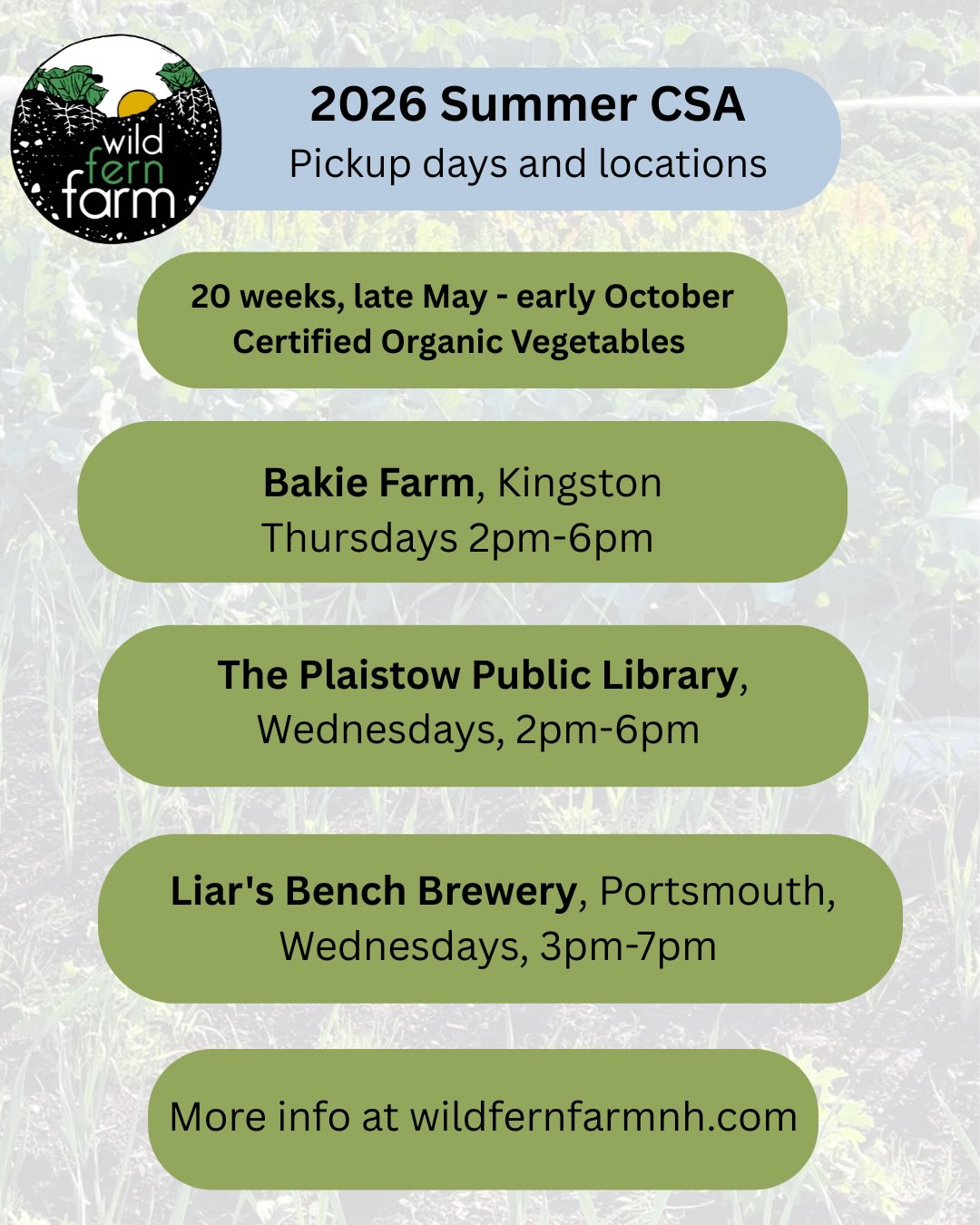 Registration for 2026 summer CSA is open!
Info in link in bio